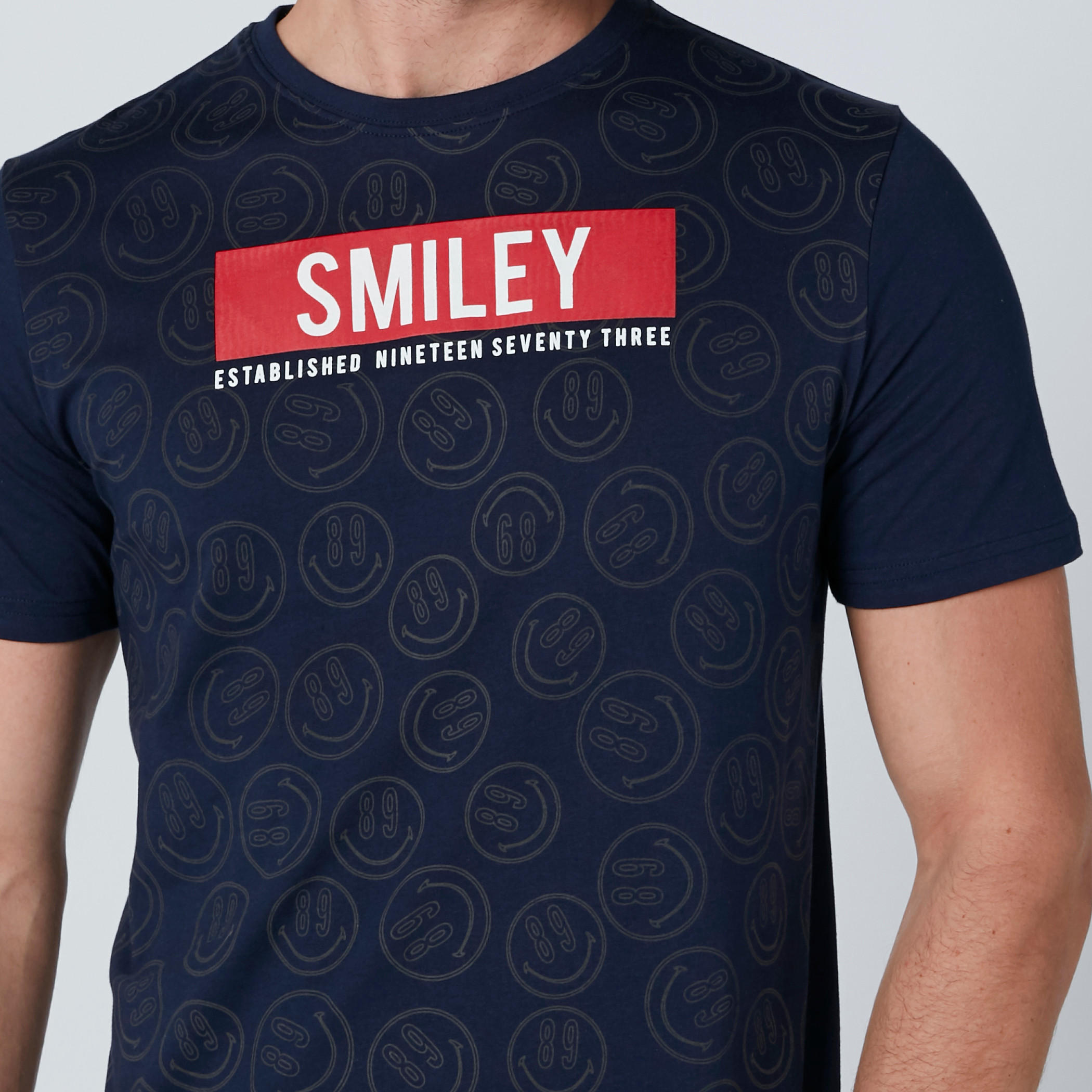 Smiley World Printed T-Shirt with Round Neck and Short Sleeves-men-clothing-tshirtsandpolos-tshirts-image-4