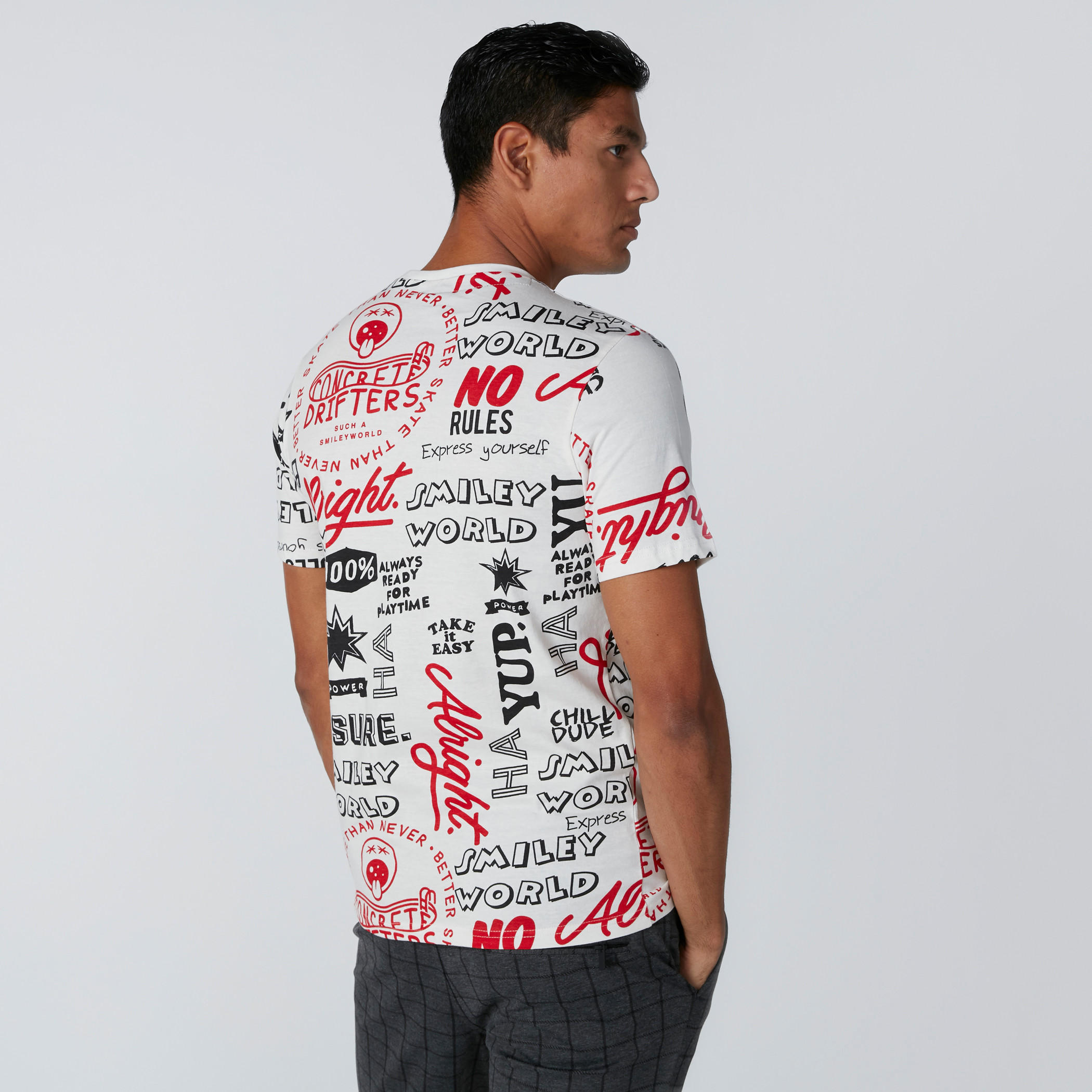 Smiley World Printed T-Shirt with Short Sleeves-men-clothing-tshirtsandpolos-tshirts-image-2