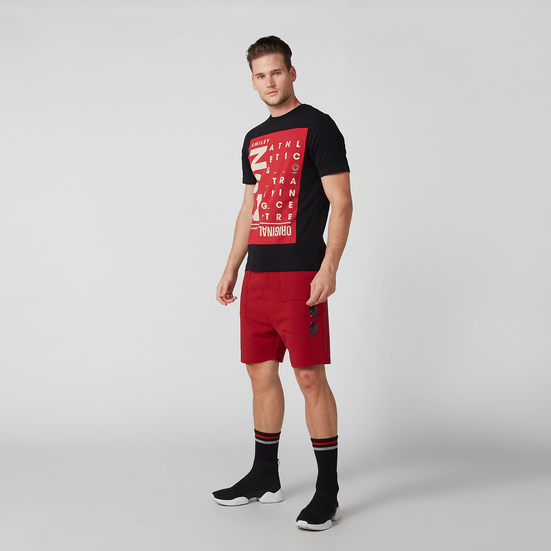 Smiley World Printed T-Shirt with Crew Neck in Slim Fit-men-clothing-tshirtsandpolos-tshirts-image-2