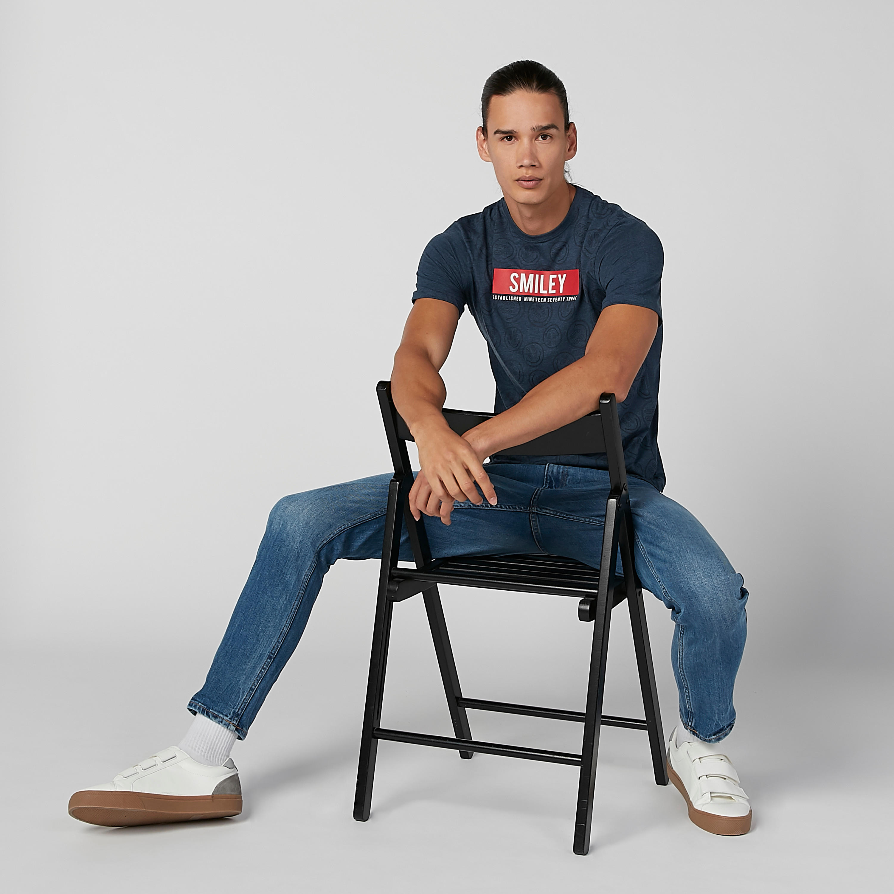 Smiley World Slim Fit Printed T-shirt with Crew Neck-men-clothing-tshirtsandpolos-tshirts-image-2