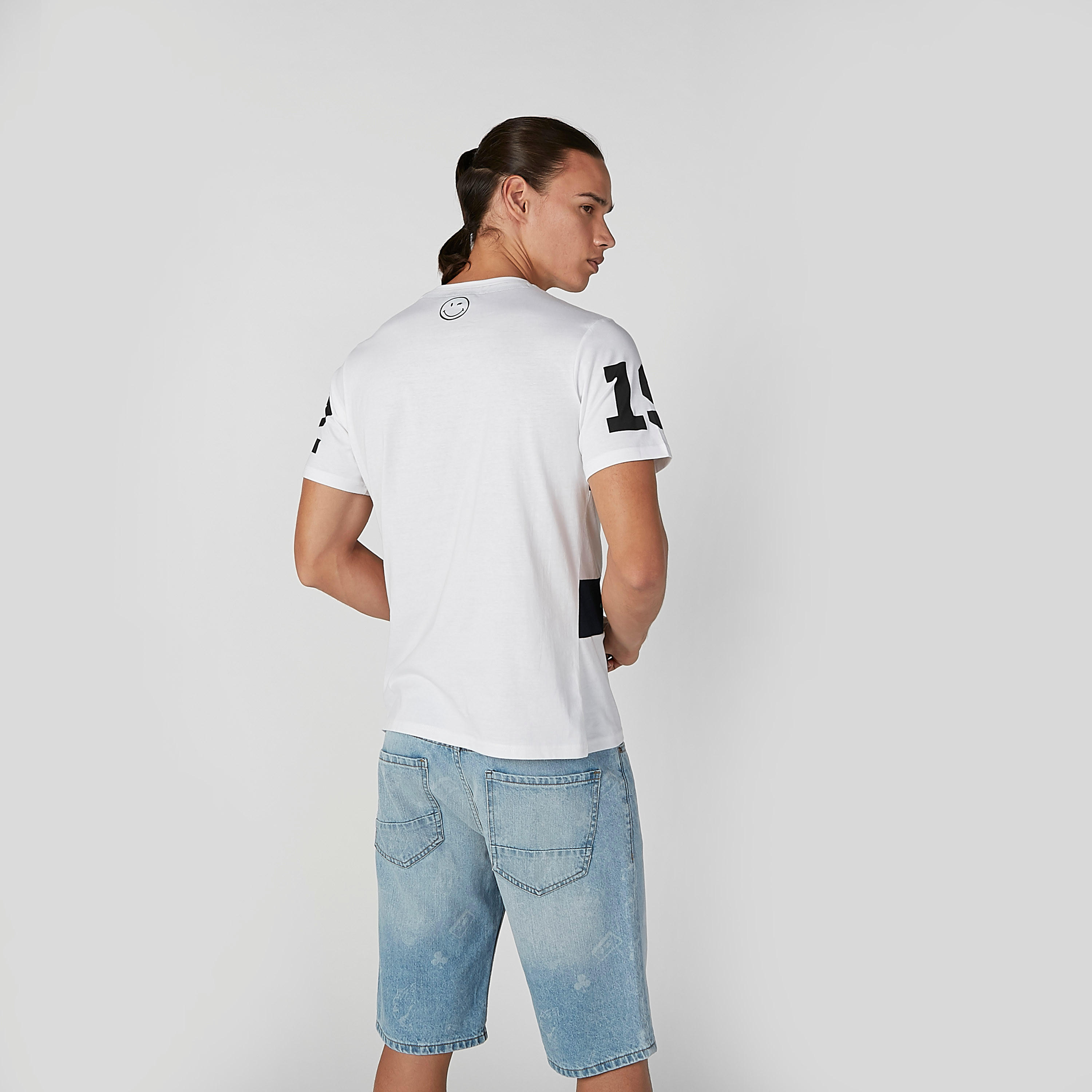 Smiley World Printed T-shirt in Slim-Fit with Round Neck-men-clothing-tshirtsandpolos-tshirts-image-3