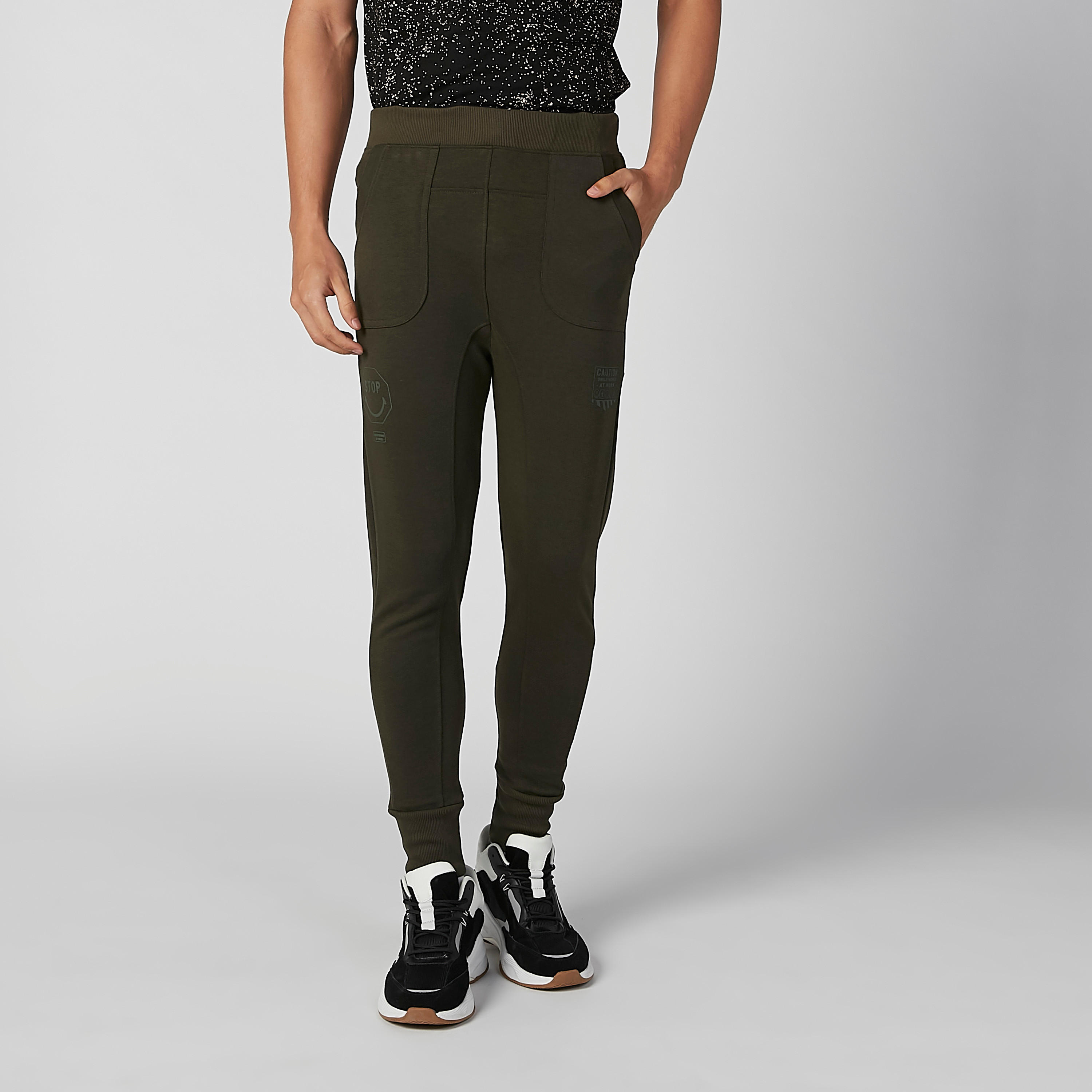 Smiley World Mid Waist Jog Pants with Pockets-men-clothing-bottoms-joggers-image-1