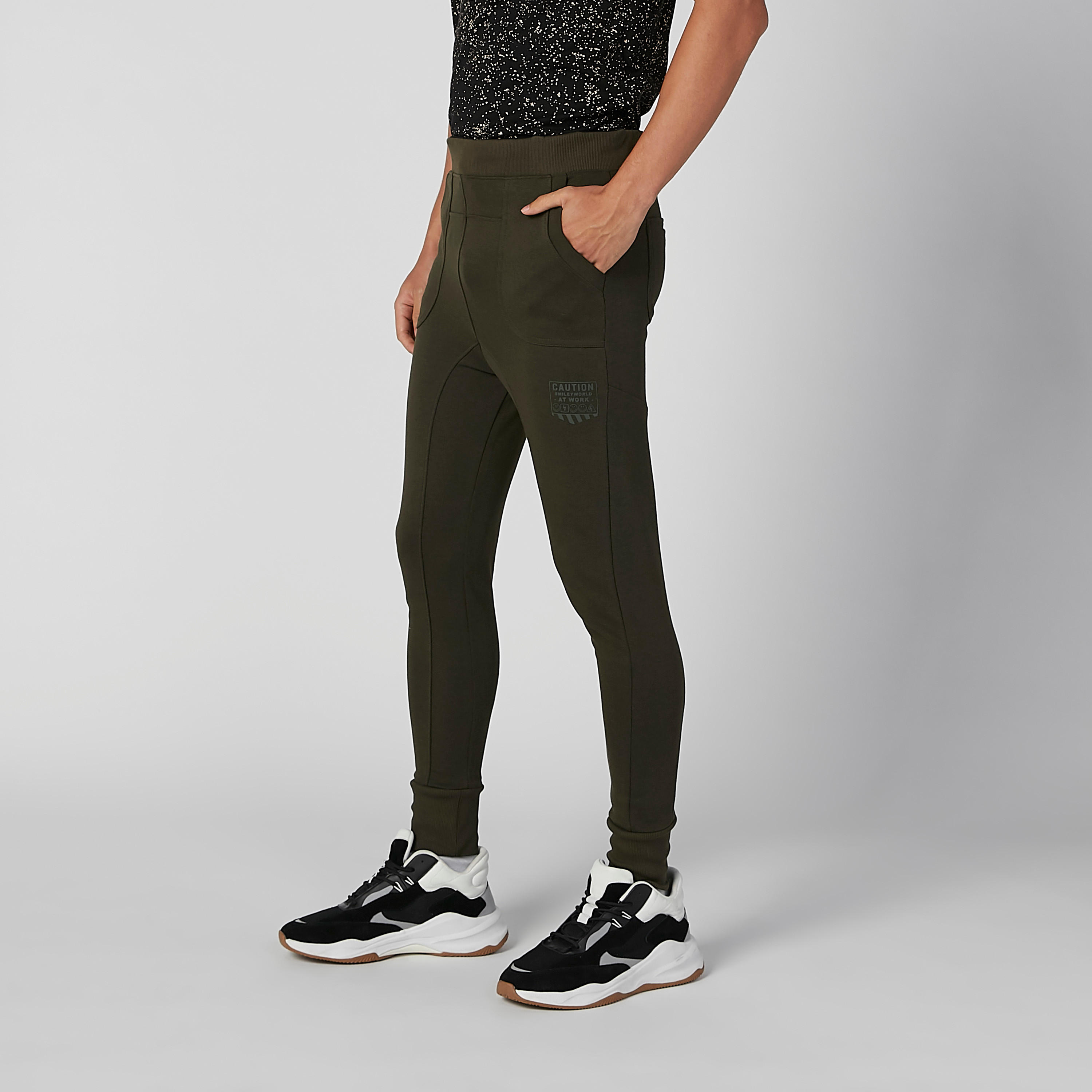 Smiley World Mid Waist Jog Pants with Pockets-men-clothing-bottoms-joggers-image-3