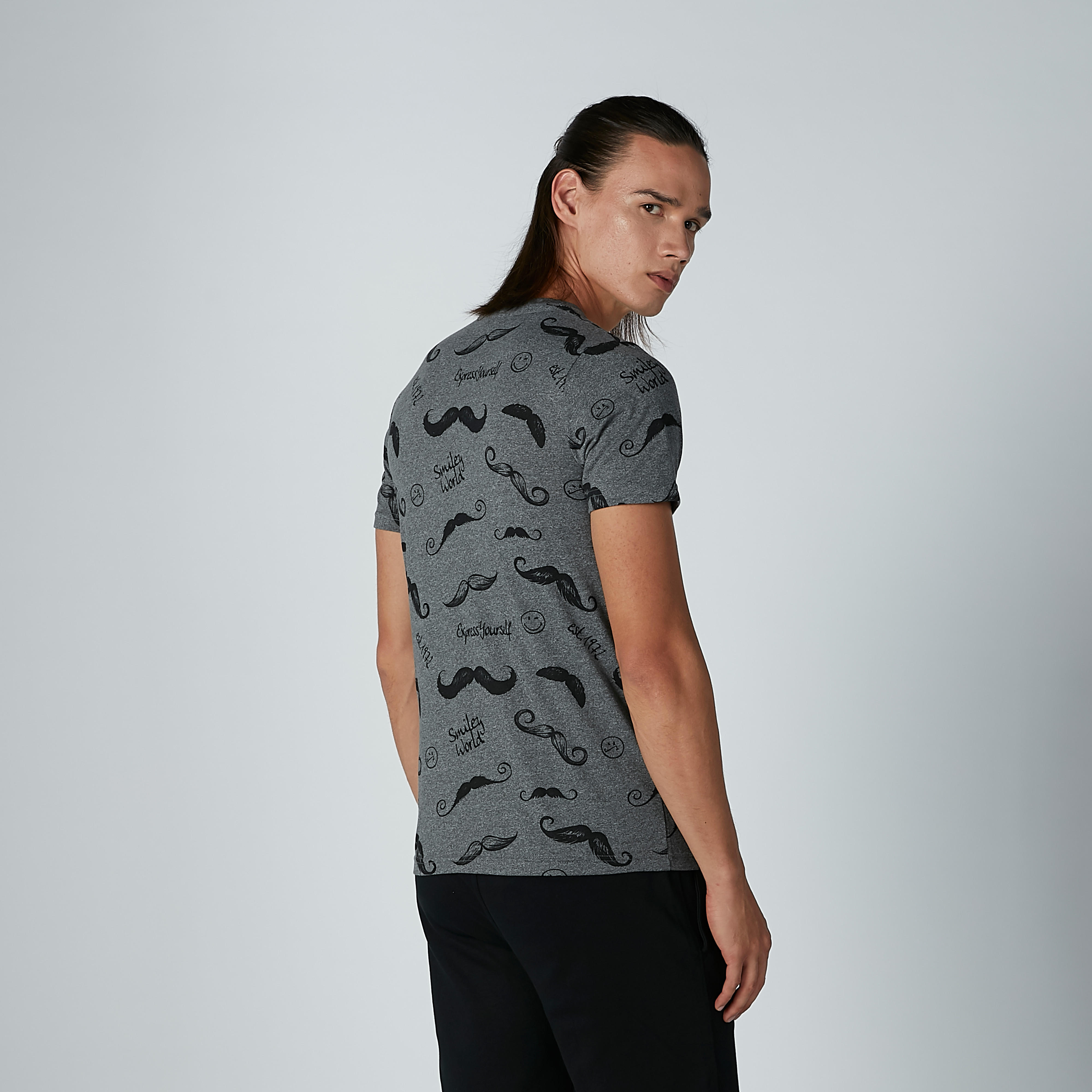 Smiley World Printed T-shirt with Round Neck and Short Sleeves-men-clothing-tshirtsandpolos-tshirts-image-3