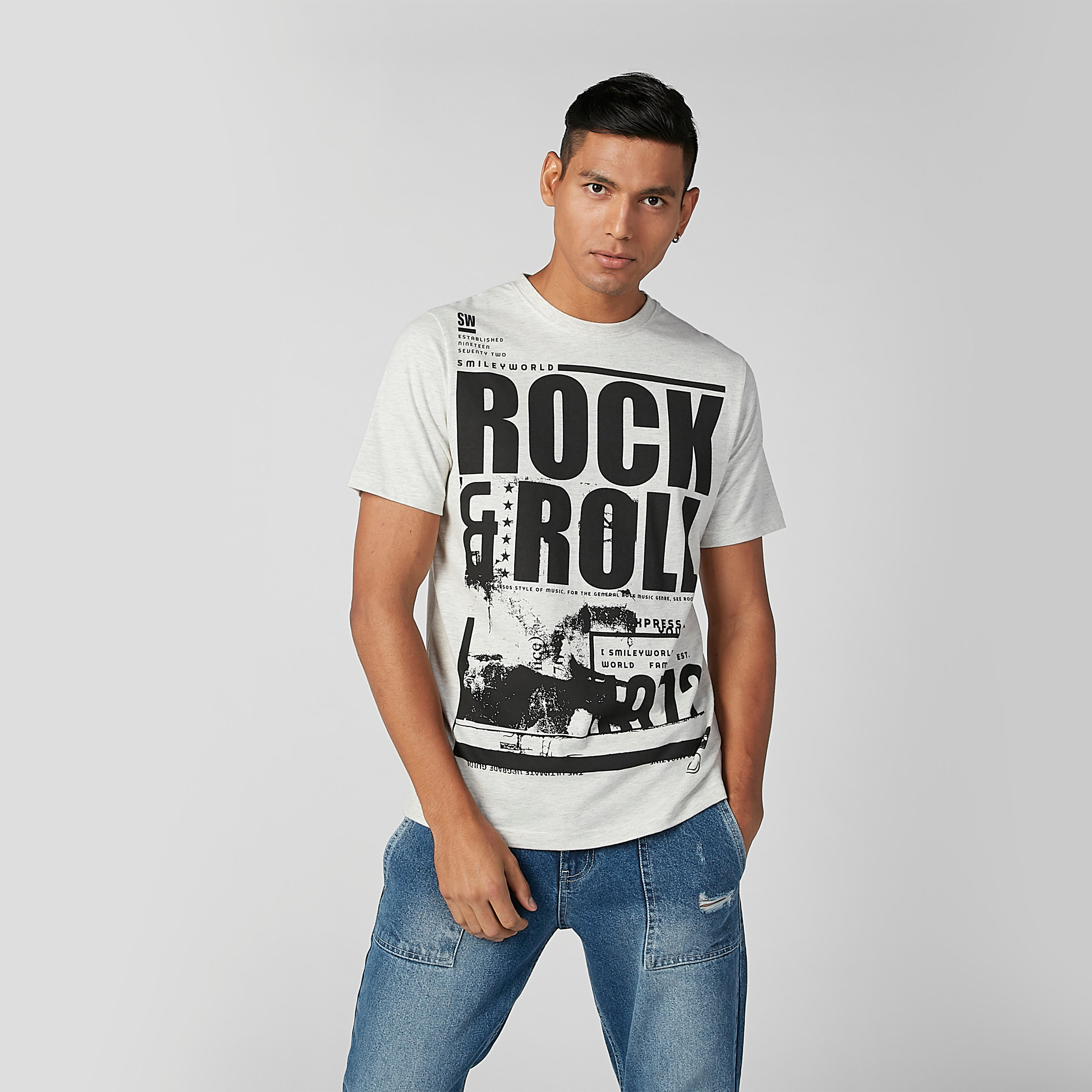 Sustainable Smiley World Slim Fit Printed T-shirt with Crew Neck-men-clothing-tshirtsandpolos-tshirts-image-2