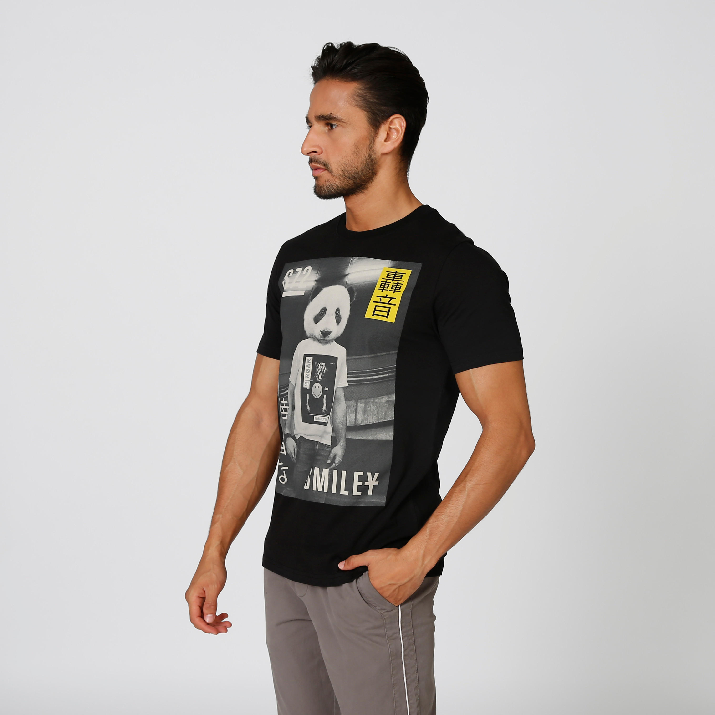 Sustainable Smiley World Printed T-shirt with Round Neck-men-clothing-tshirtsandpolos-tshirts-image-1