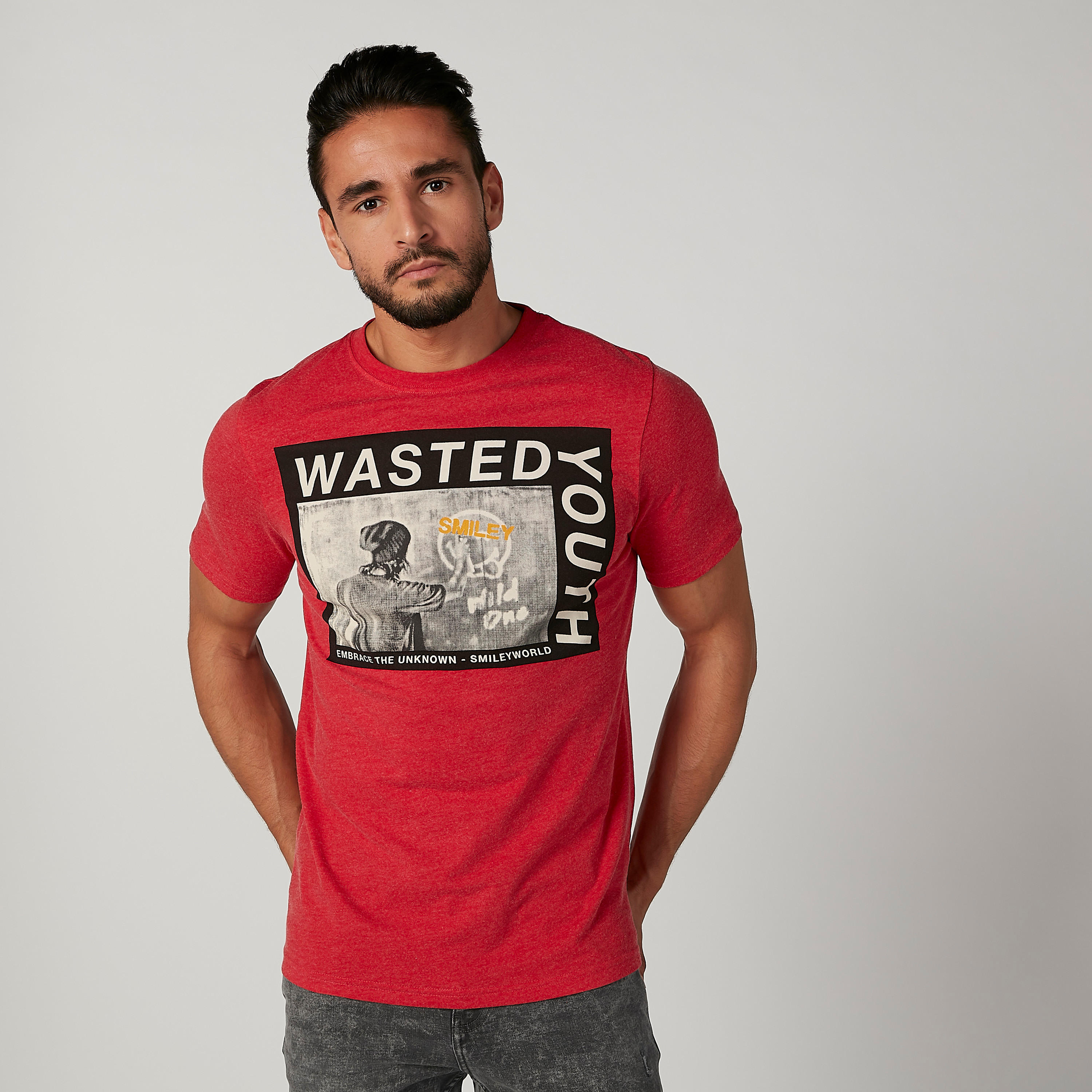 Sustainable Smiley World Slim Fit Graphic Printed T-shirt-men-clothing-tshirtsandpolos-tshirts-image-1