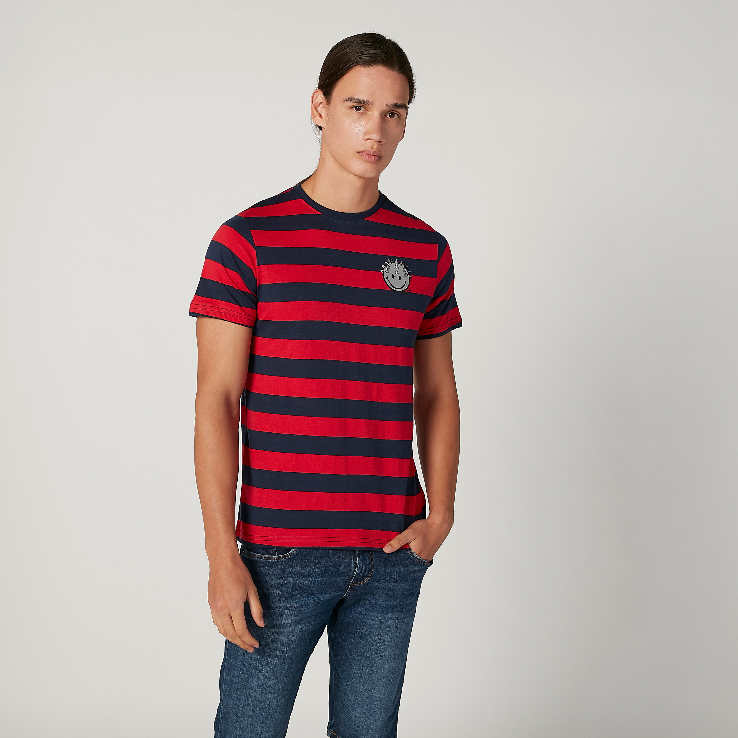 تيشيرت مستدام سليم بياقة ضيّقة وطبعات سمايلي وورلد -men-clothing-tshirtsandpolos-tshirts-image-1