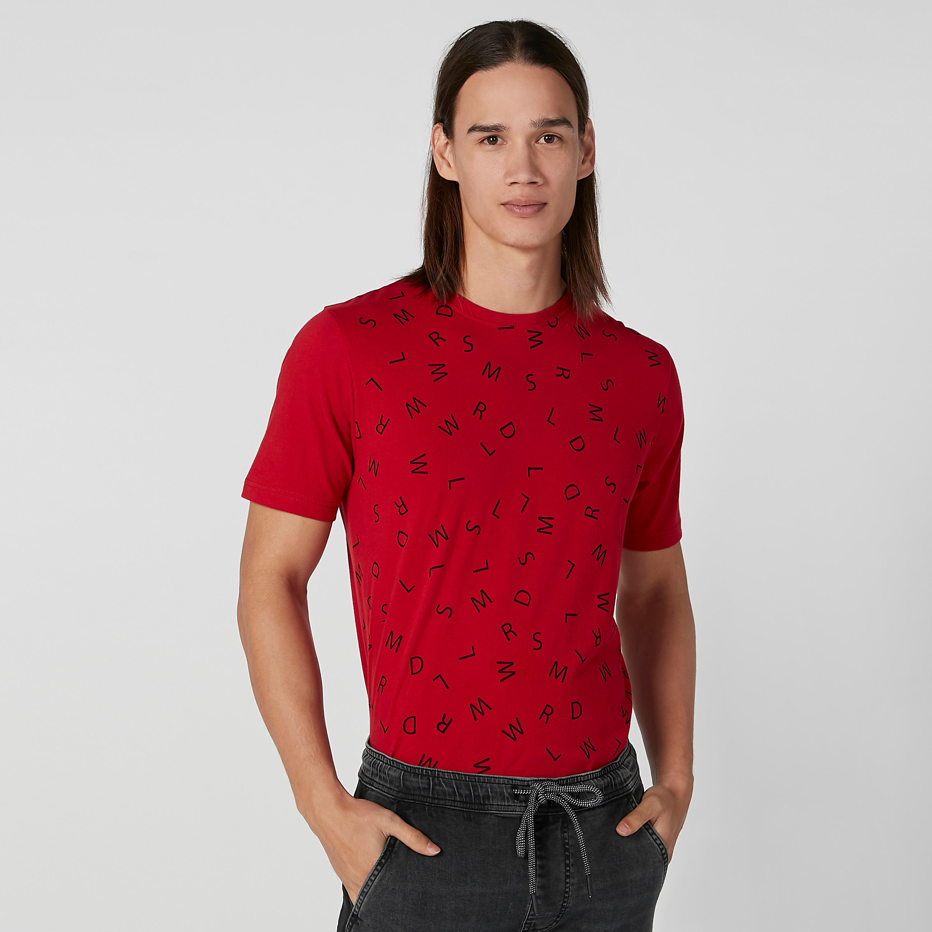 تيشيرت مستدام سليم بياقة ضيّقة وطبعات سمايلي وورلد -men-clothing-tshirtsandpolos-tshirts-image-1