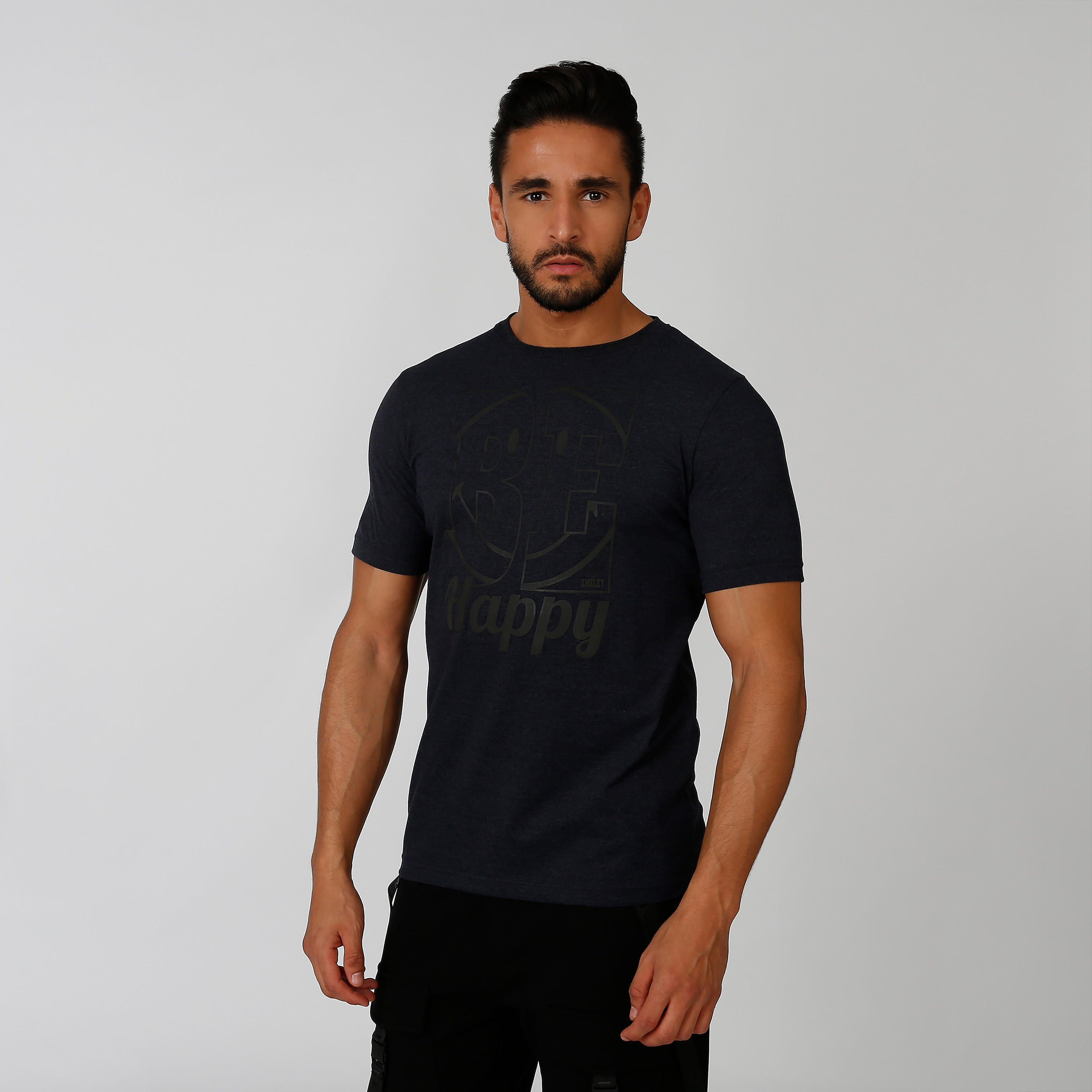 تيشيرت مستدام سليم بياقة مستديرة وطبعات سمايلي وورلد -men-clothing-tshirtsandpolos-tshirts-image-1