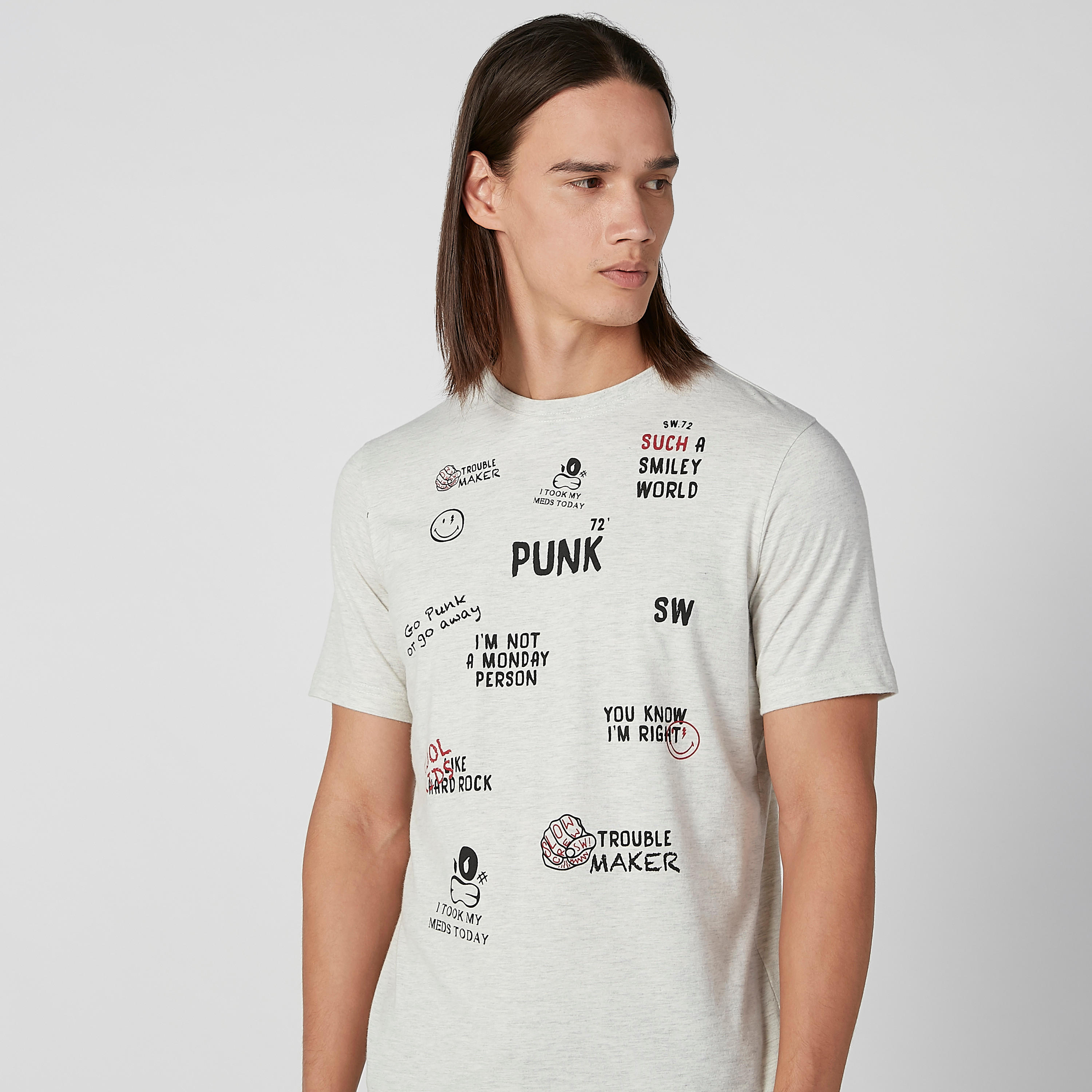 تيشيرت  مستدام سليم بياقة ضيّقة وطبعات سمايلي وورلد-men-clothing-tshirtsandpolos-tshirts-image-3