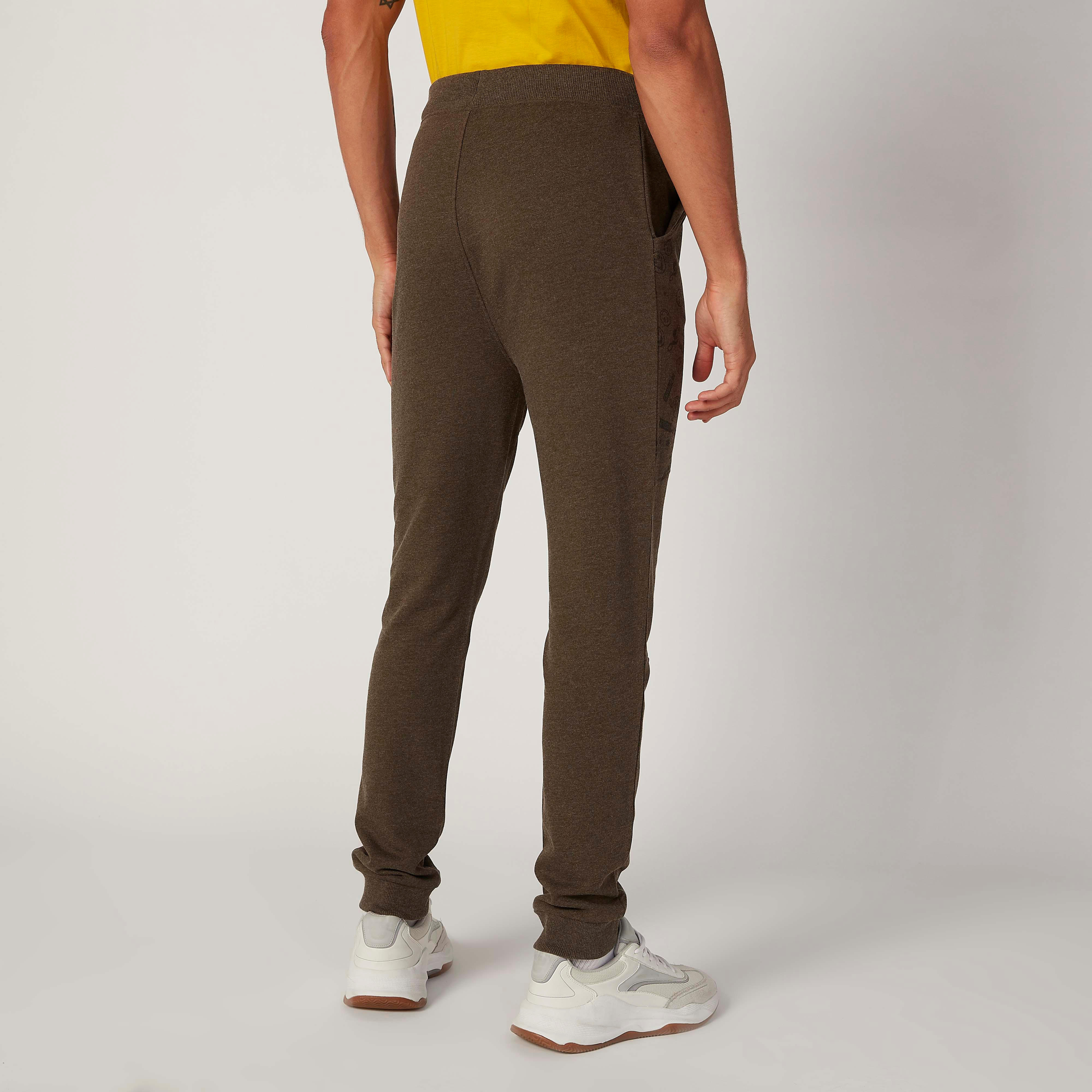 بنطلون رياضي مستدام سليم بخصر متوسط الارتفاع وطبعات سمايلي وورلد -men-clothing-bottoms-joggers-image-4