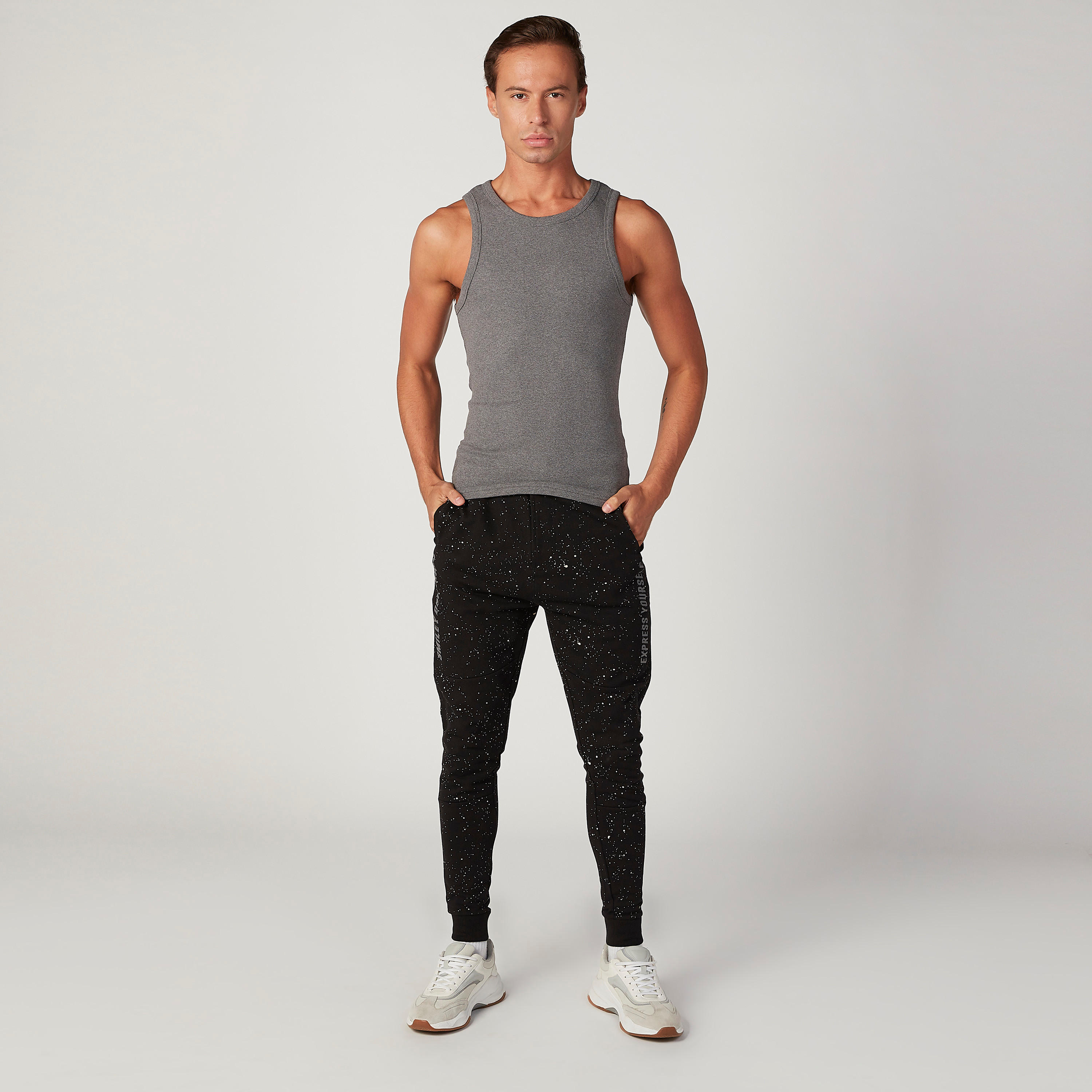 Sustainable Smiley World Full Length Printed Jog Pants with Pockets-men-clothing-bottoms-joggers-image-2