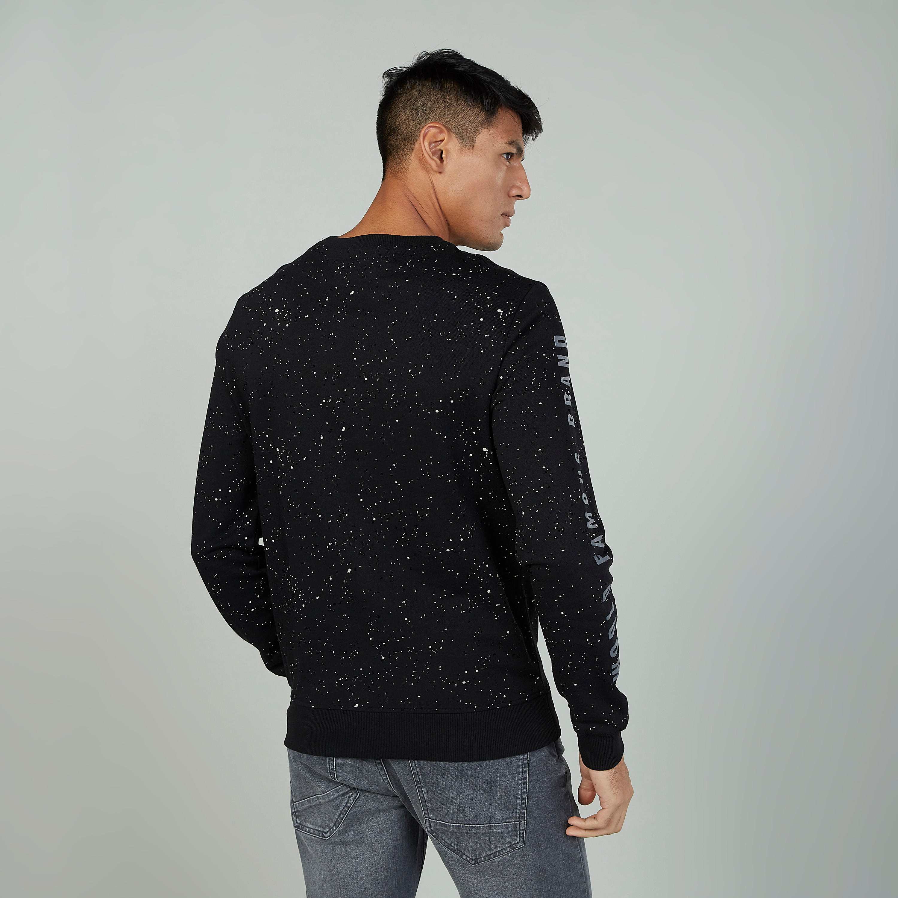 Smiley World Printed Sweater with Round Neck and Long Sleeves-men-winterwear-hoodiesandsweatshirts-image-4