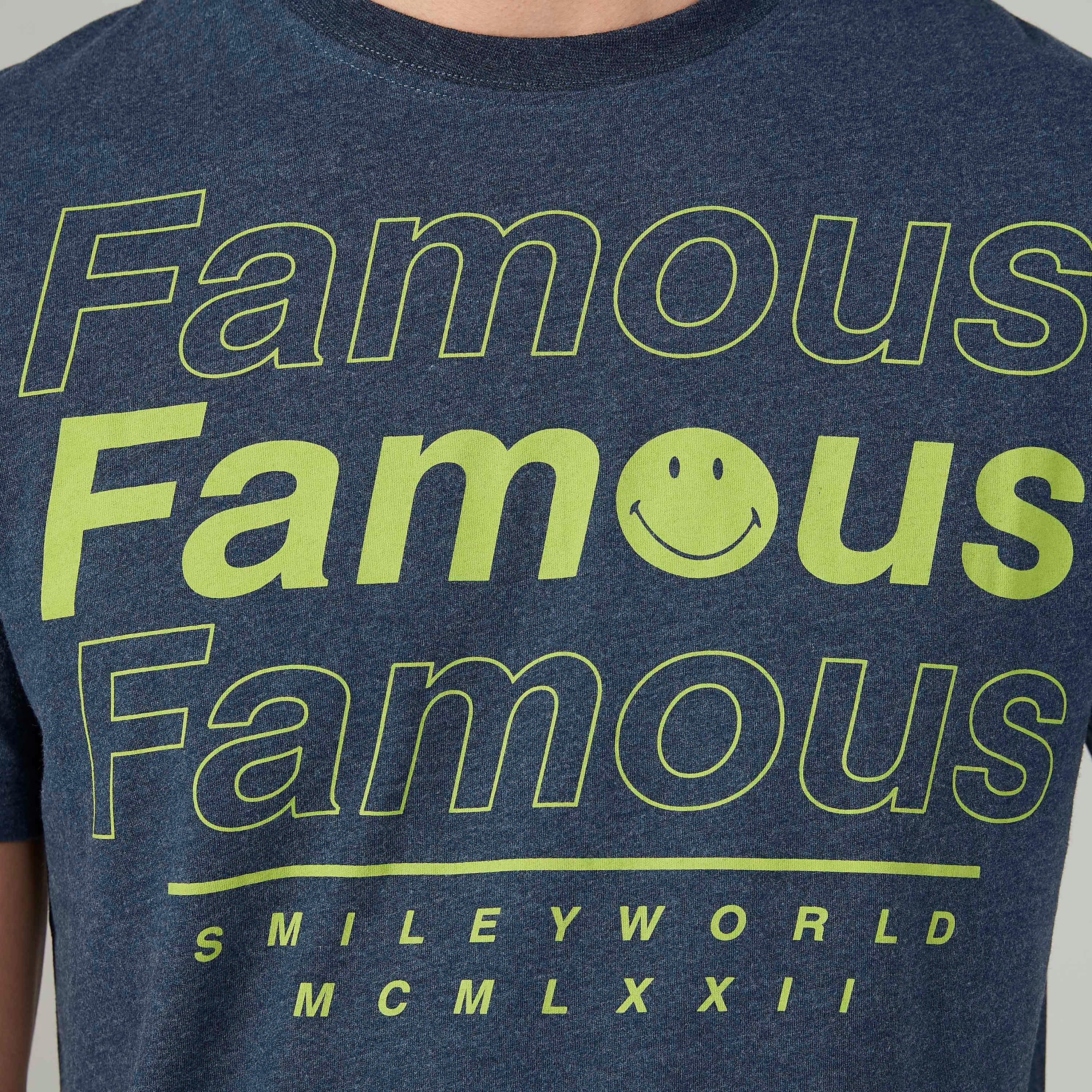 تيشيرت مستدام سليم بياقة ضيّقة وطبعات سمايلي وورلد -men-clothing-tshirtsandpolos-tshirts-image-3