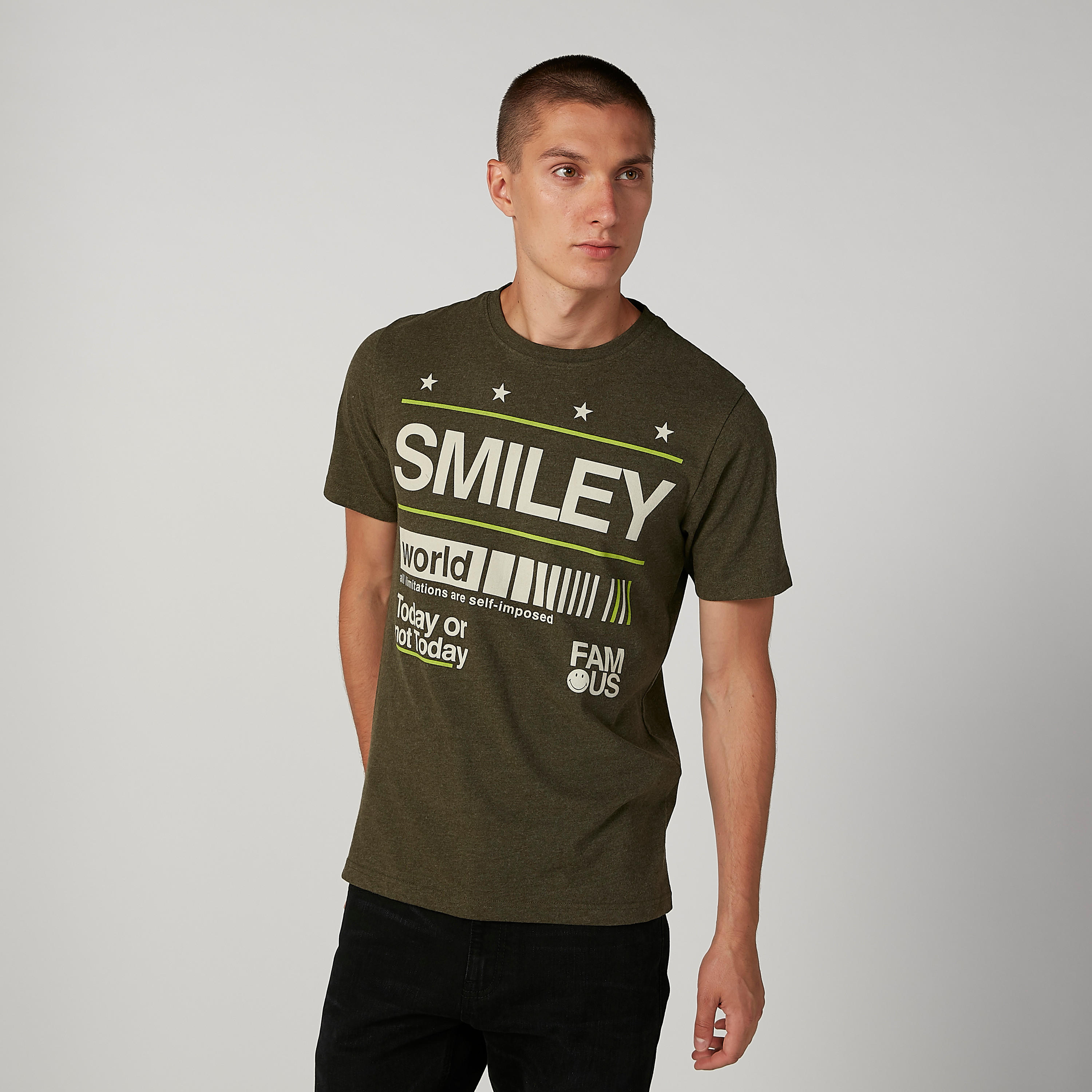Sustainable Smiley World Slim Fit Printed Crew Neck T-shirt-men-clothing-tshirtsandpolos-tshirts-image-1