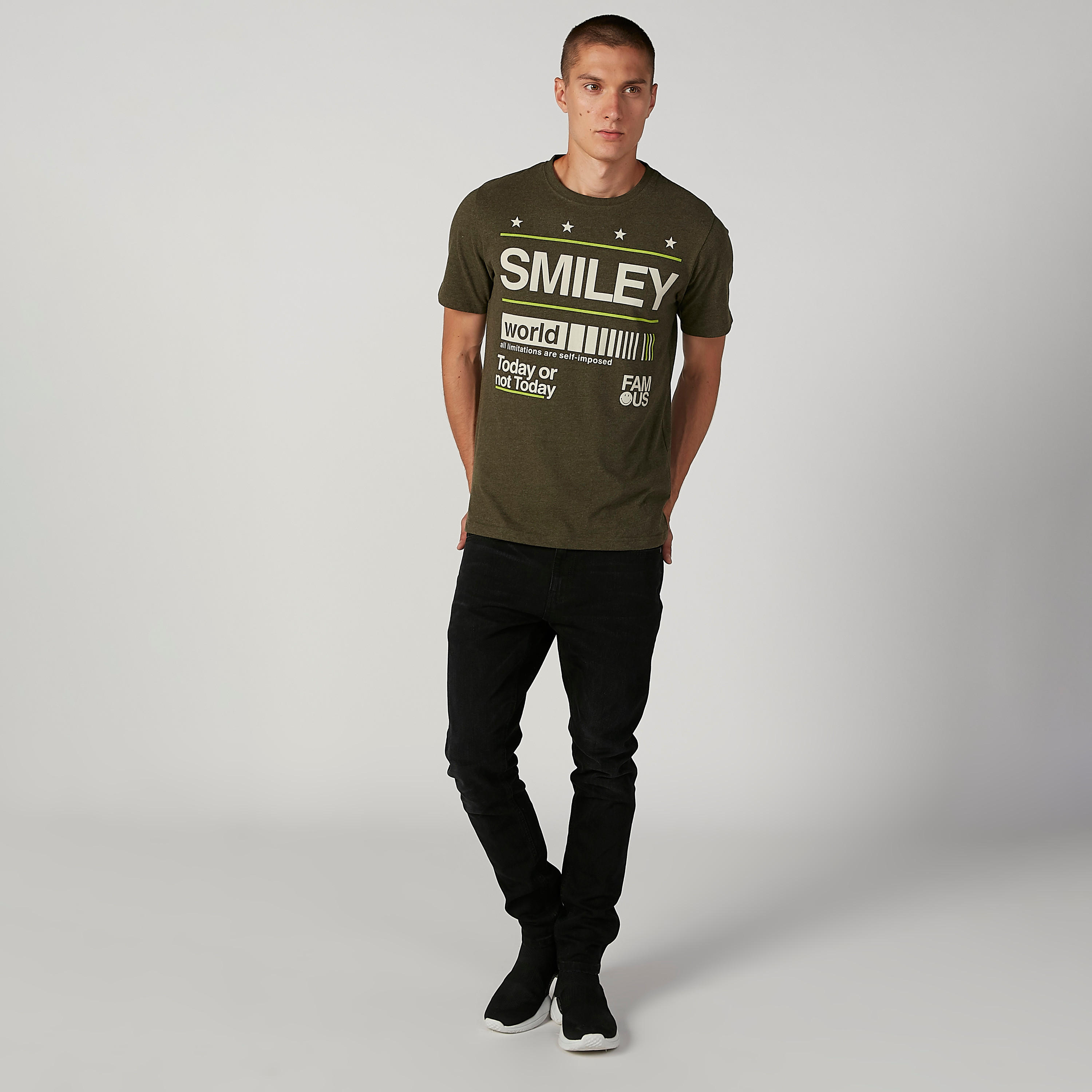 Sustainable Smiley World Slim Fit Printed Crew Neck T-shirt-men-clothing-tshirtsandpolos-tshirts-image-3