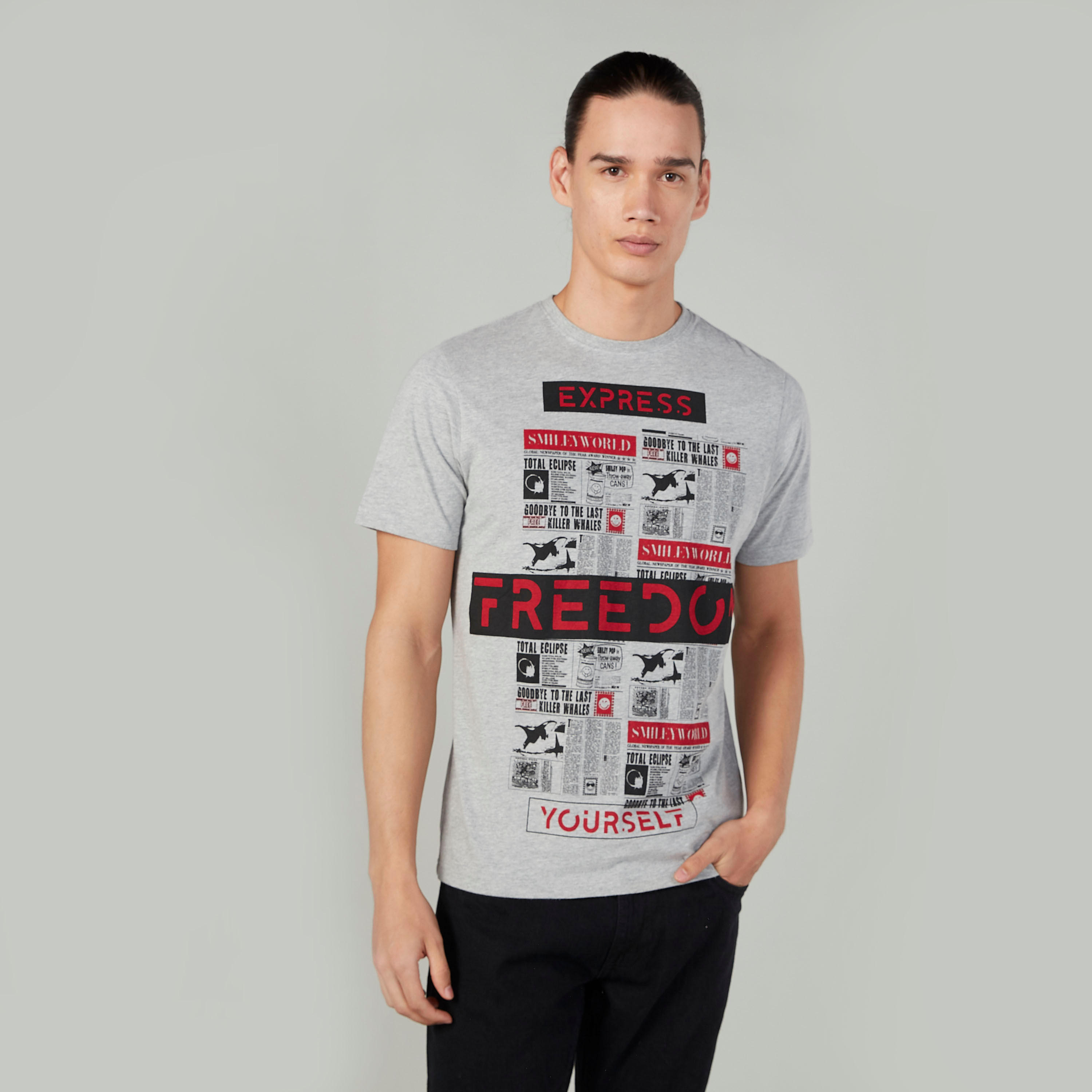 Sustainable Smiley World Slim Fit Printed Crew Neck T-shirt-men-clothing-tshirtsandpolos-tshirts-image-1