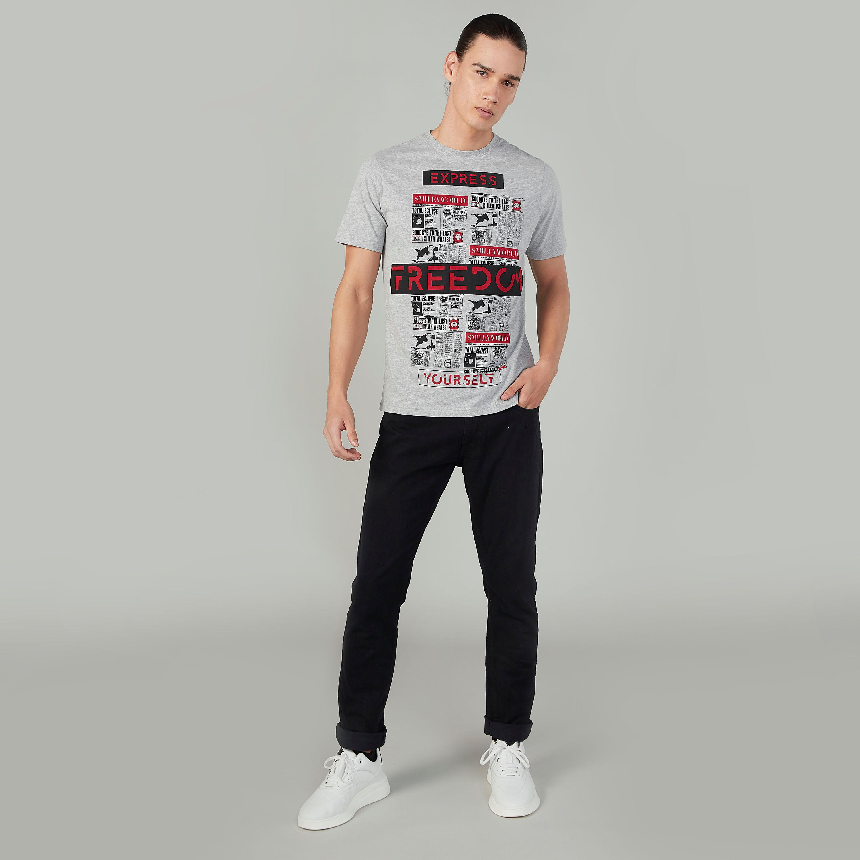 Sustainable Smiley World Slim Fit Printed Crew Neck T-shirt-men-clothing-tshirtsandpolos-tshirts-image-2