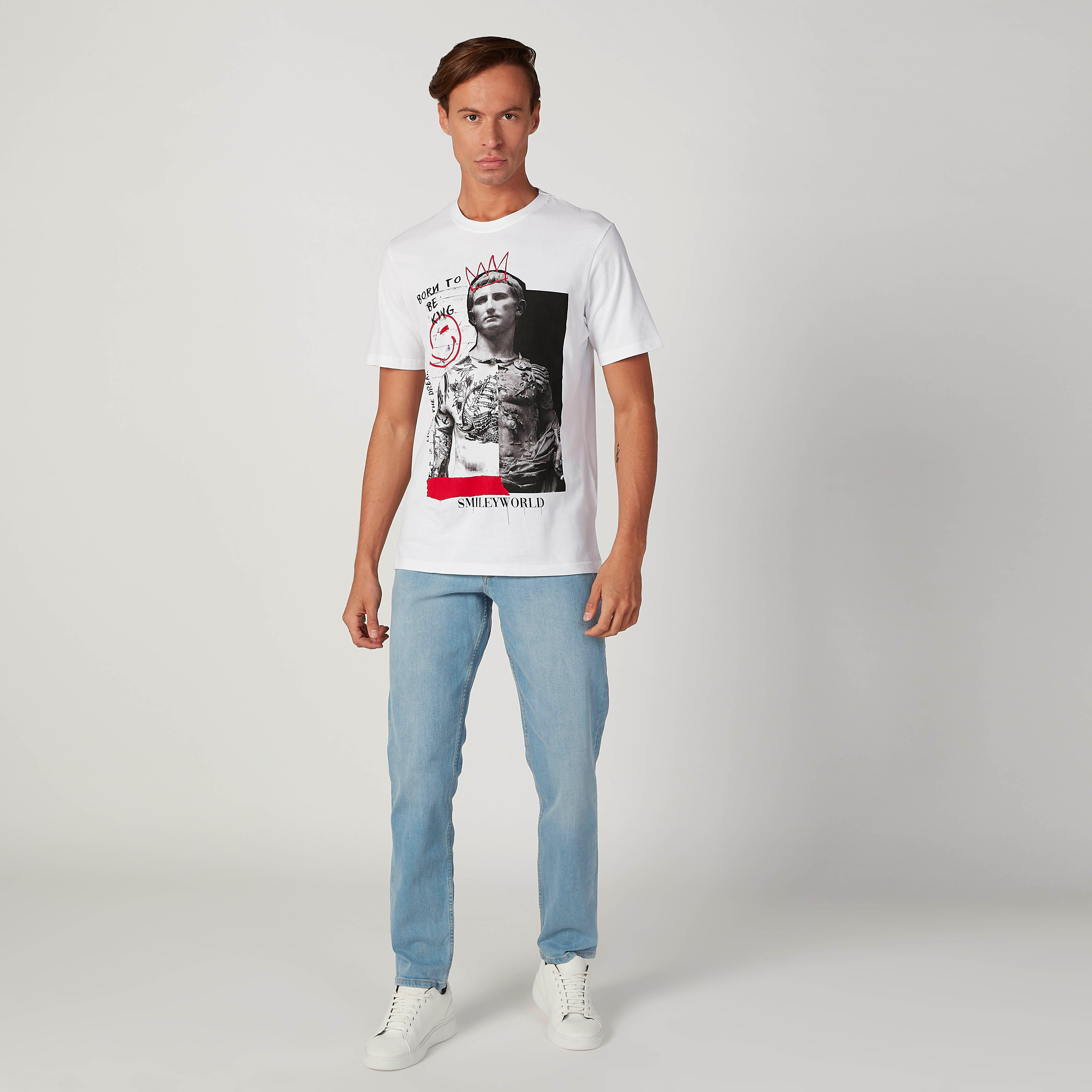 تيشيرت مستدام سليم بياقة ضيّقة وطبعات سمايلي وورلد -men-clothing-tshirtsandpolos-tshirts-image-3