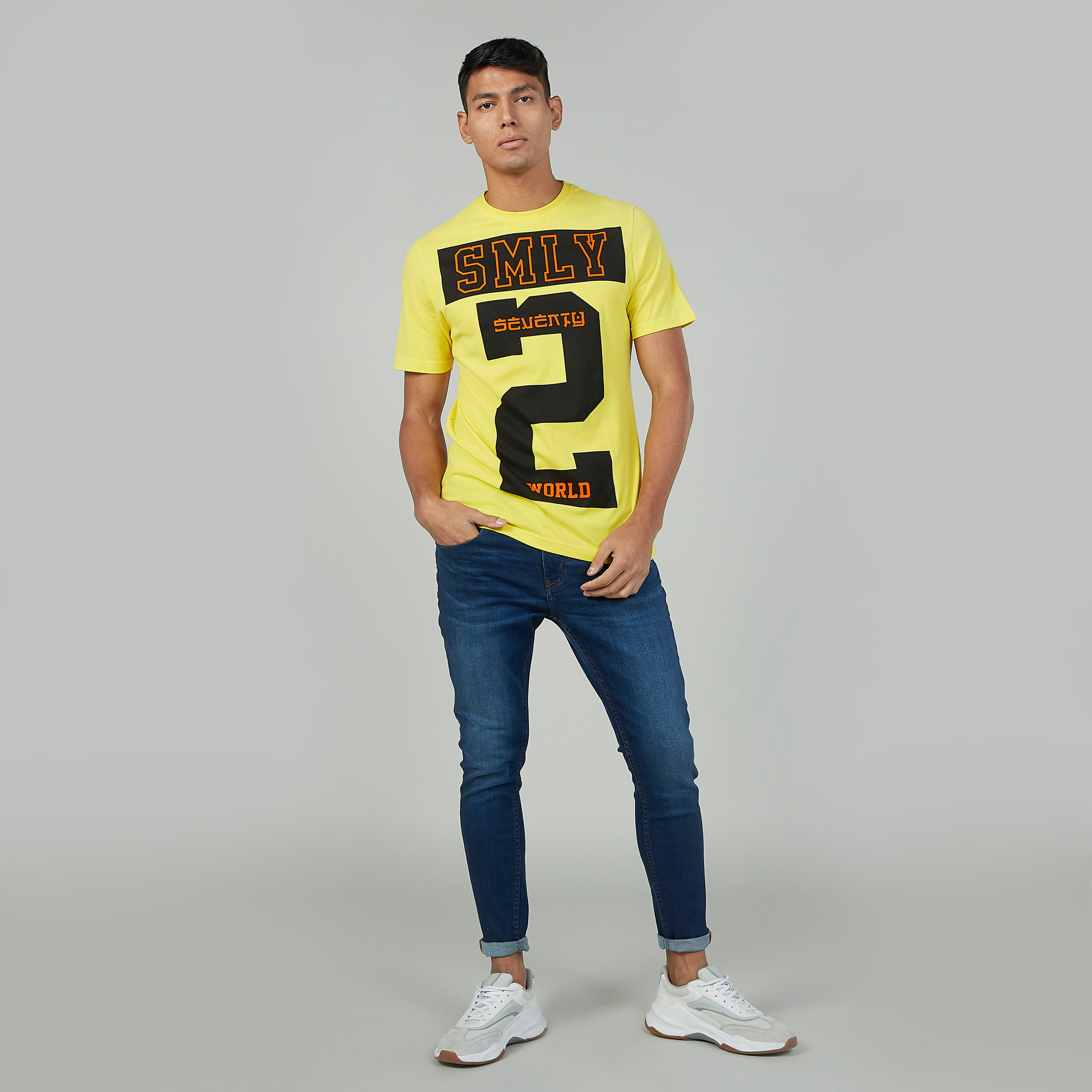 Sustainable Slim Fit Smiley World Printed T-shirt with Crew Neck-men-clothing-tshirtsandpolos-tshirts-image-2