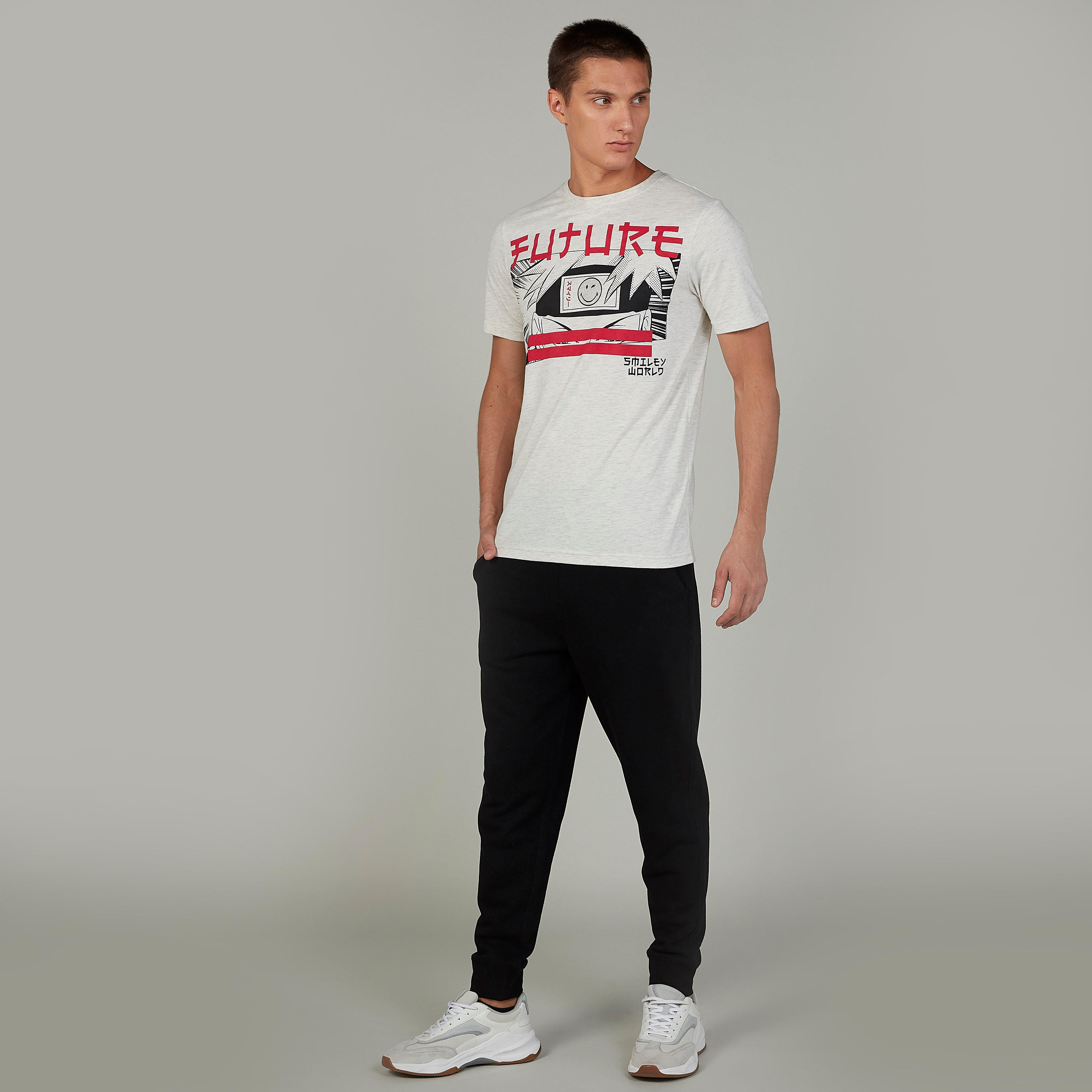 Sustainable Smiley World Slim Fit Printed T-shirt with Round Neck-men-clothing-tshirtsandpolos-tshirts-image-2