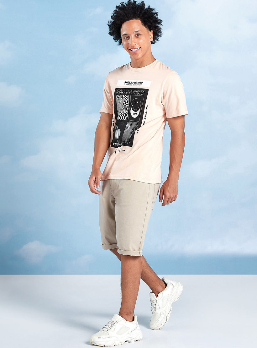 Smiley World Printed T-shirt with Round Neck and Short Sleeves-men-clothing-tshirtsandpolos-tshirts-image-2