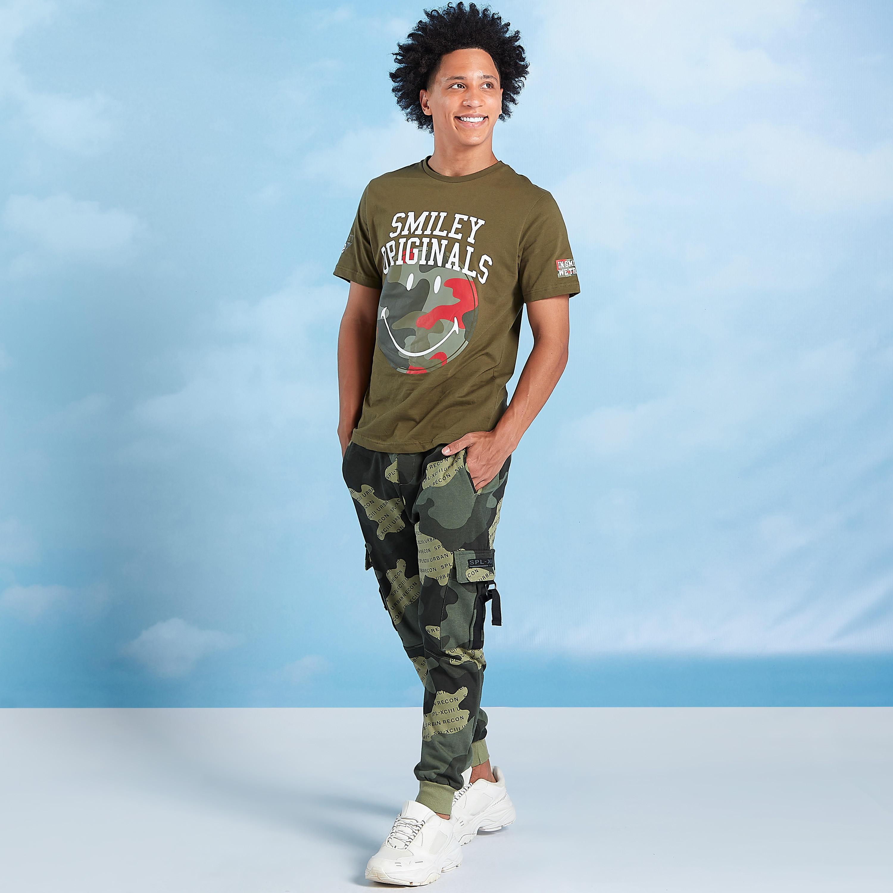 Smiley World Printed T-shirt with Round Neck and Short Sleeves-men-clothing-tshirtsandpolos-tshirts-image-2