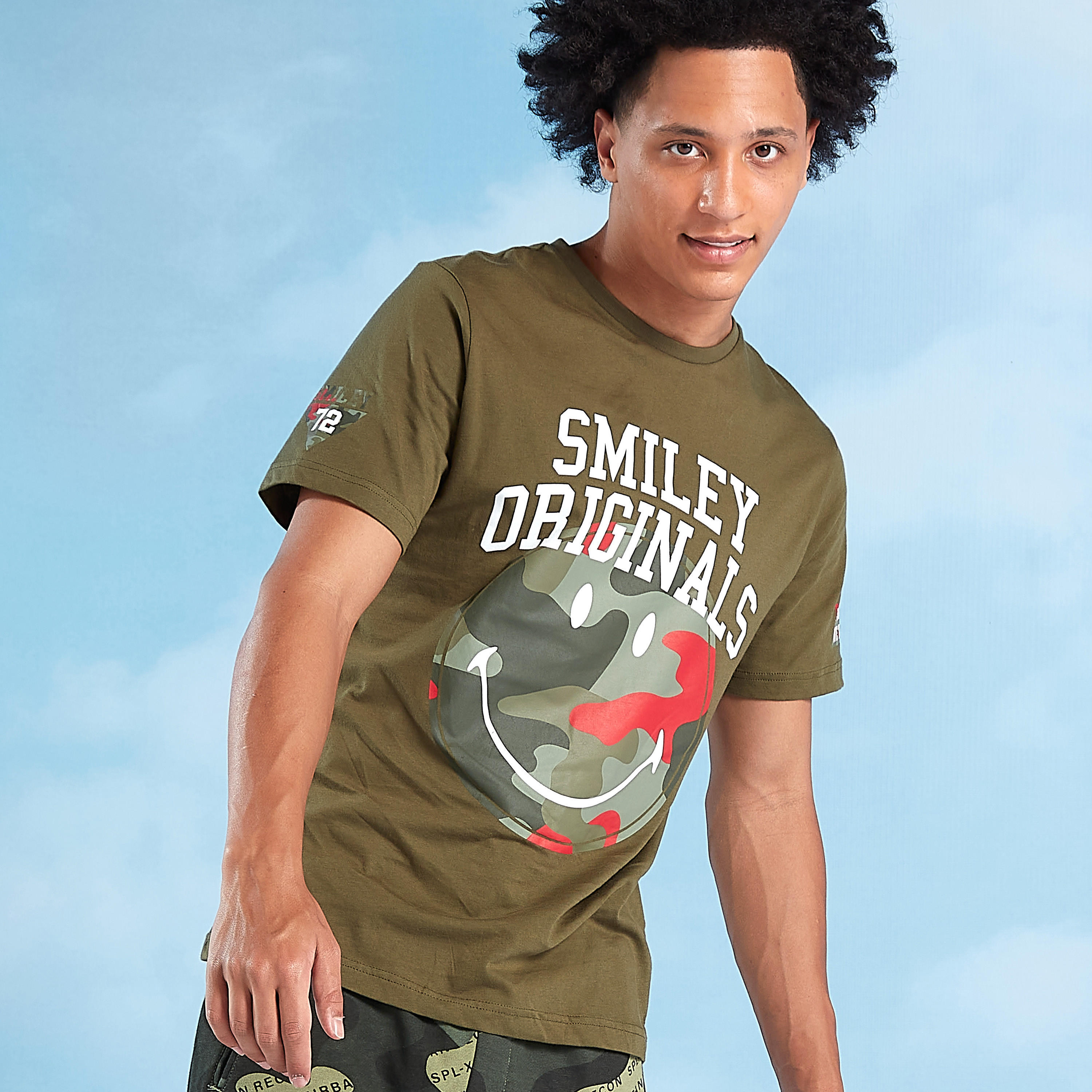 Smiley World Printed T-shirt with Round Neck and Short Sleeves-men-clothing-tshirtsandpolos-tshirts-image-3