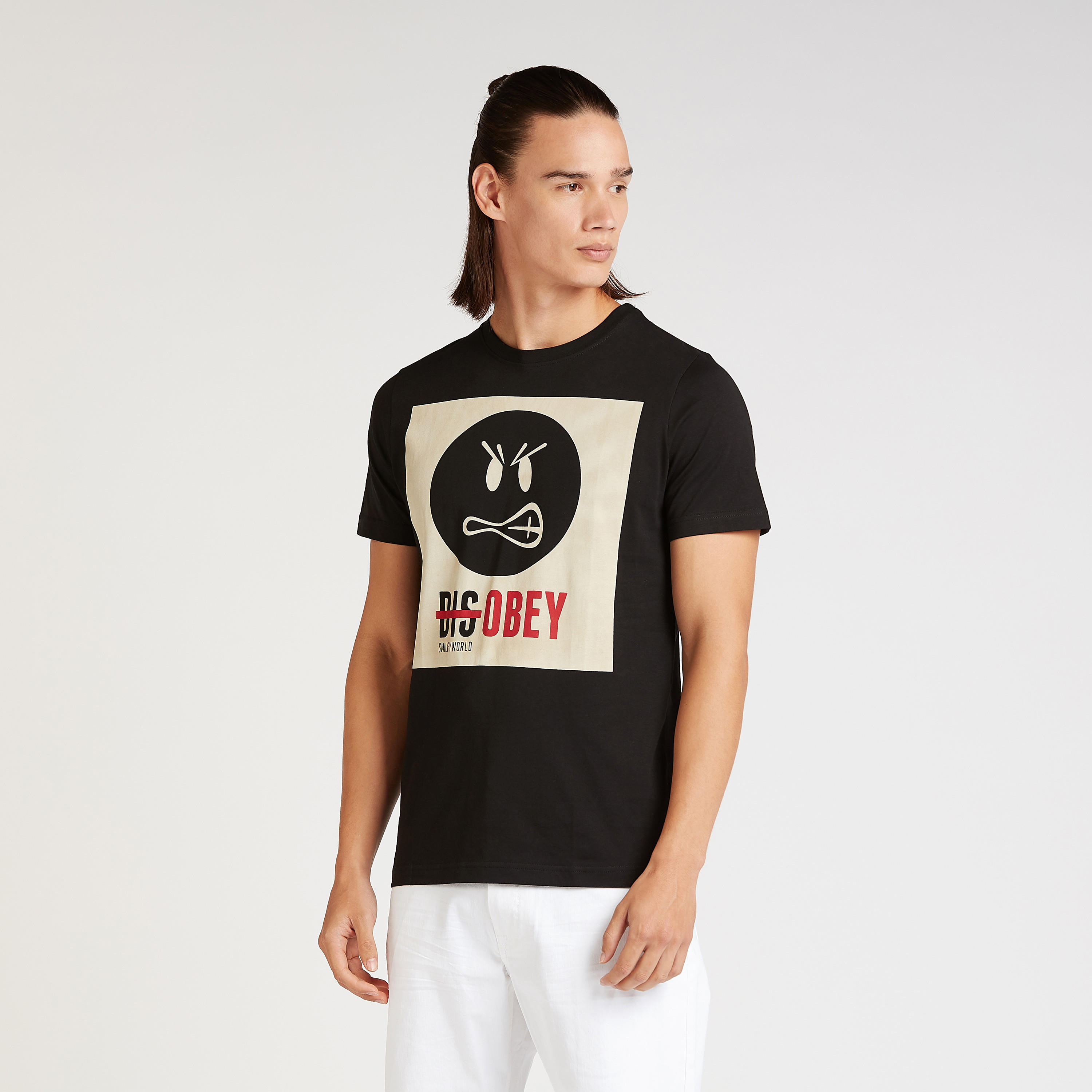 Smiley World Printed T-shirt with Crew Neck and Short Sleeves-men-clothing-tshirtsandpolos-tshirts-image-1