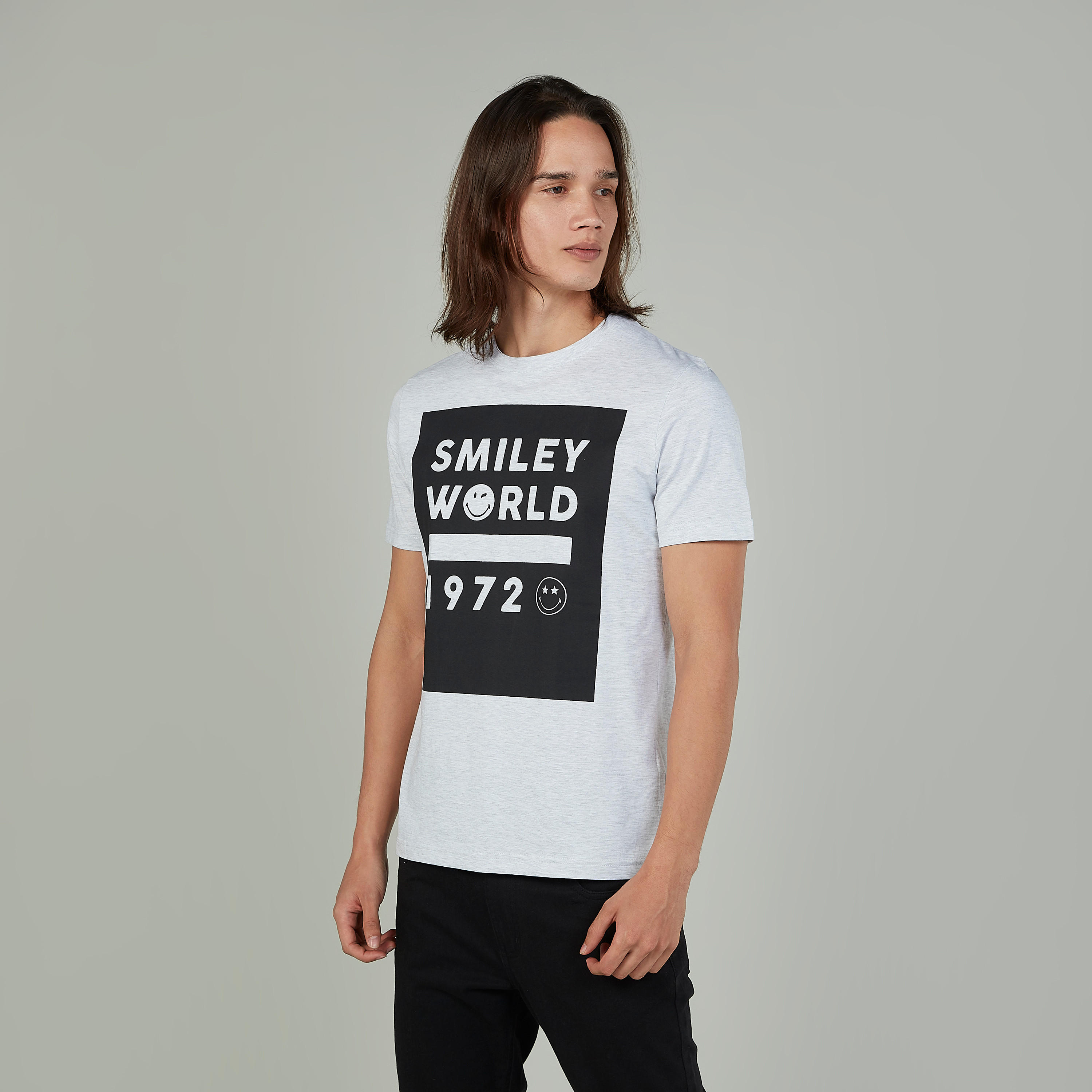 Smiley World Printed T-shirt with Round Neck and Short Sleeves-men-clothing-tshirtsandpolos-tshirts-image-1