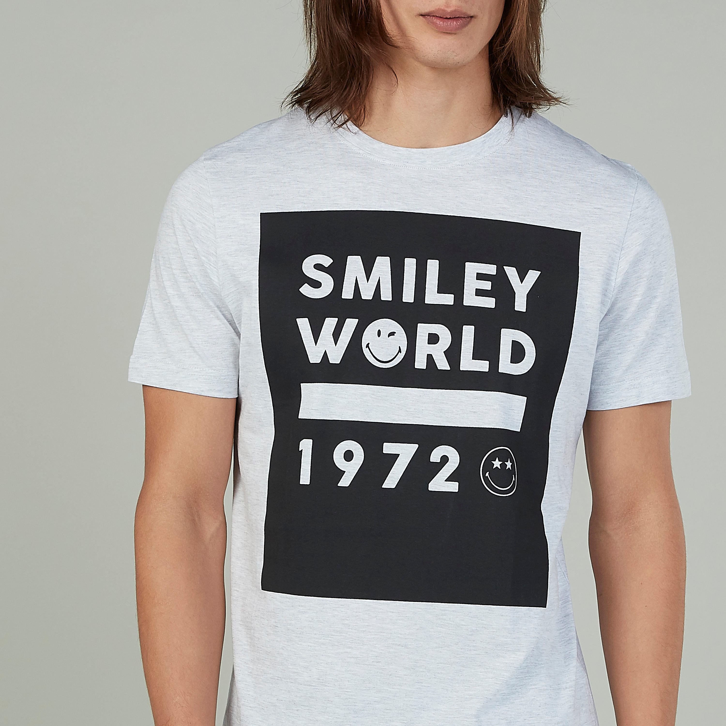 Smiley World Printed T-shirt with Round Neck and Short Sleeves-men-clothing-tshirtsandpolos-tshirts-image-3