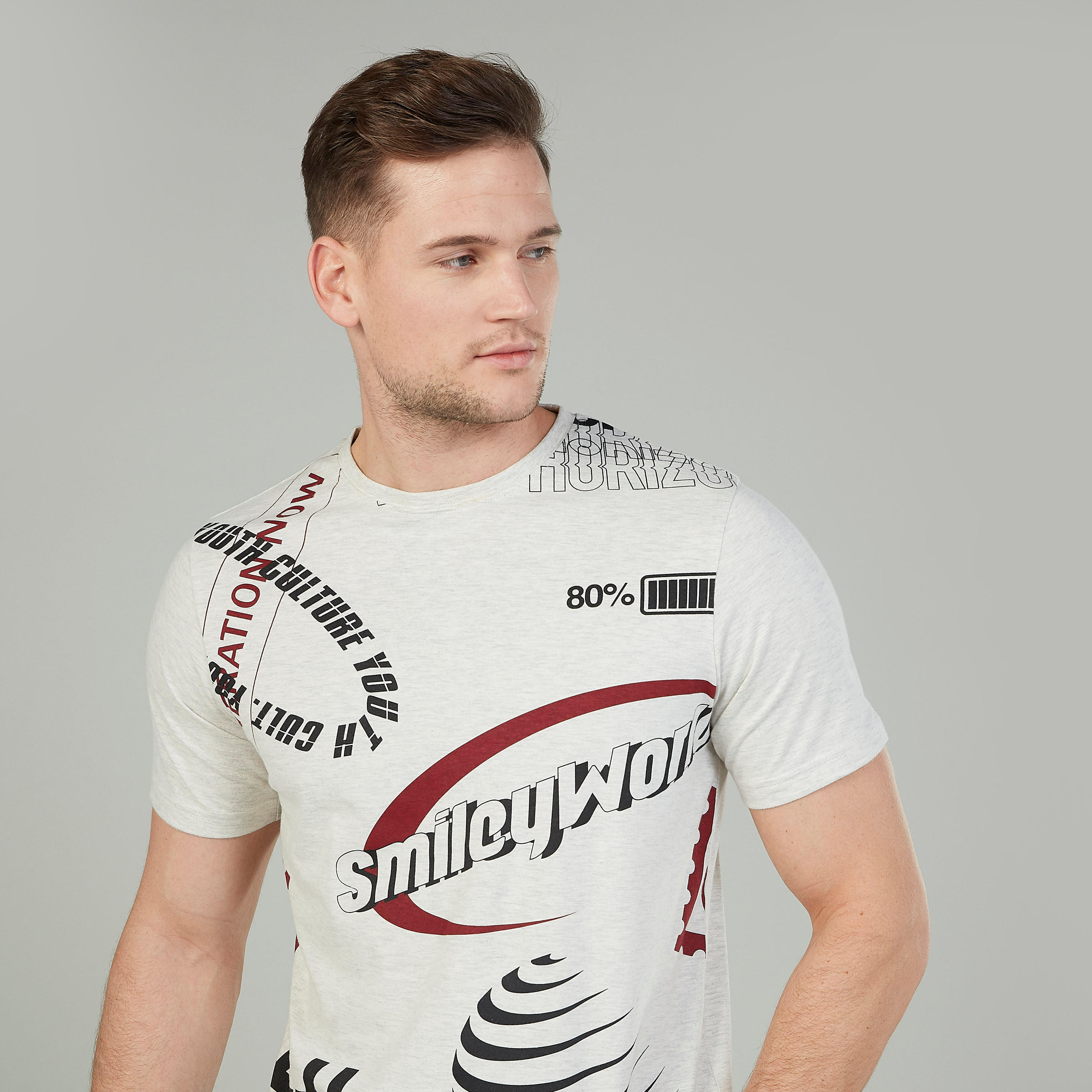 Smiley World Printed T-shirt with Crew Neck and Short Sleeves-men-clothing-tshirtsandpolos-tshirts-image-3