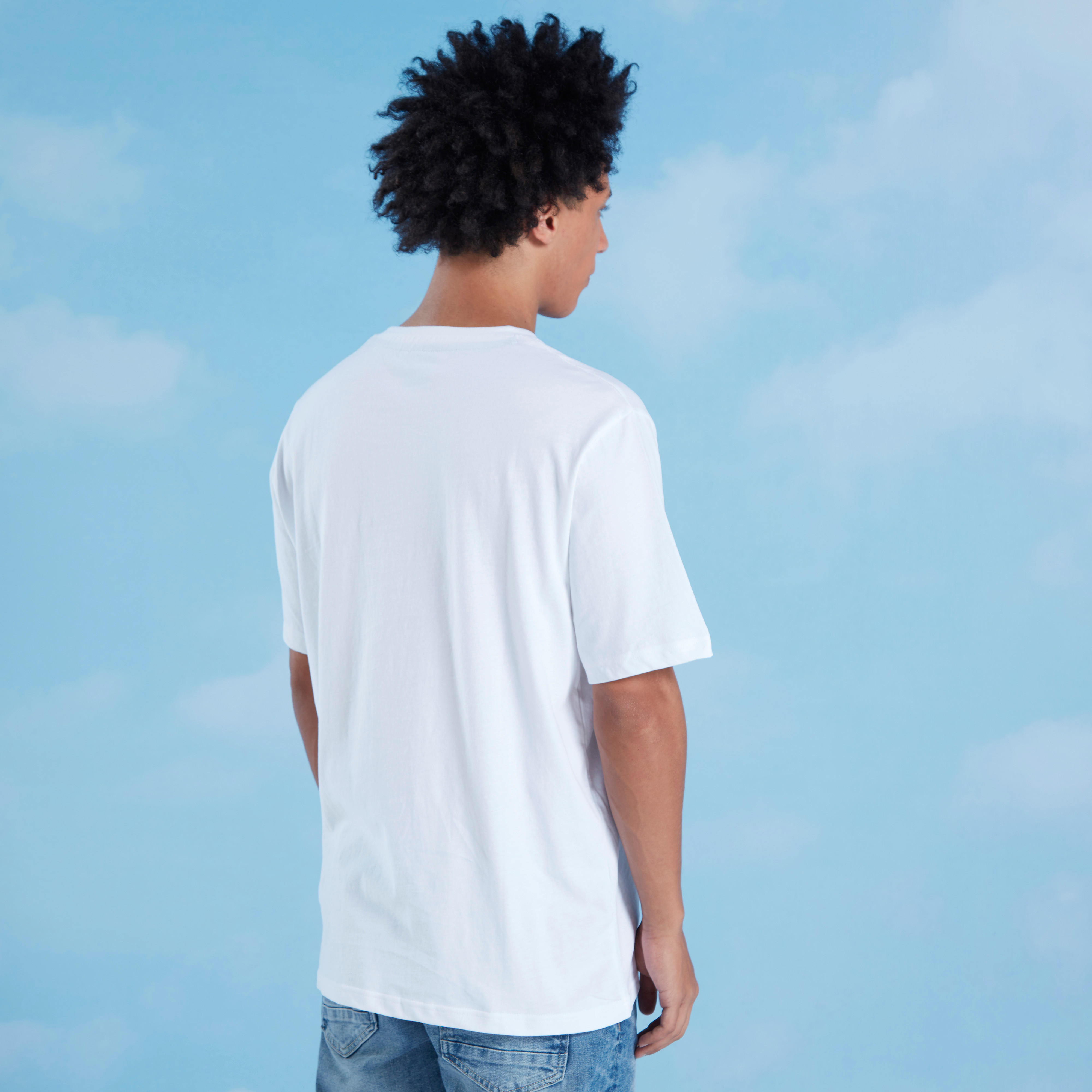 Sustainable Smiley World Printed Crew Neck T-shirt with Short Sleeves-men-clothing-tshirtsandpolos-tshirts-image-5