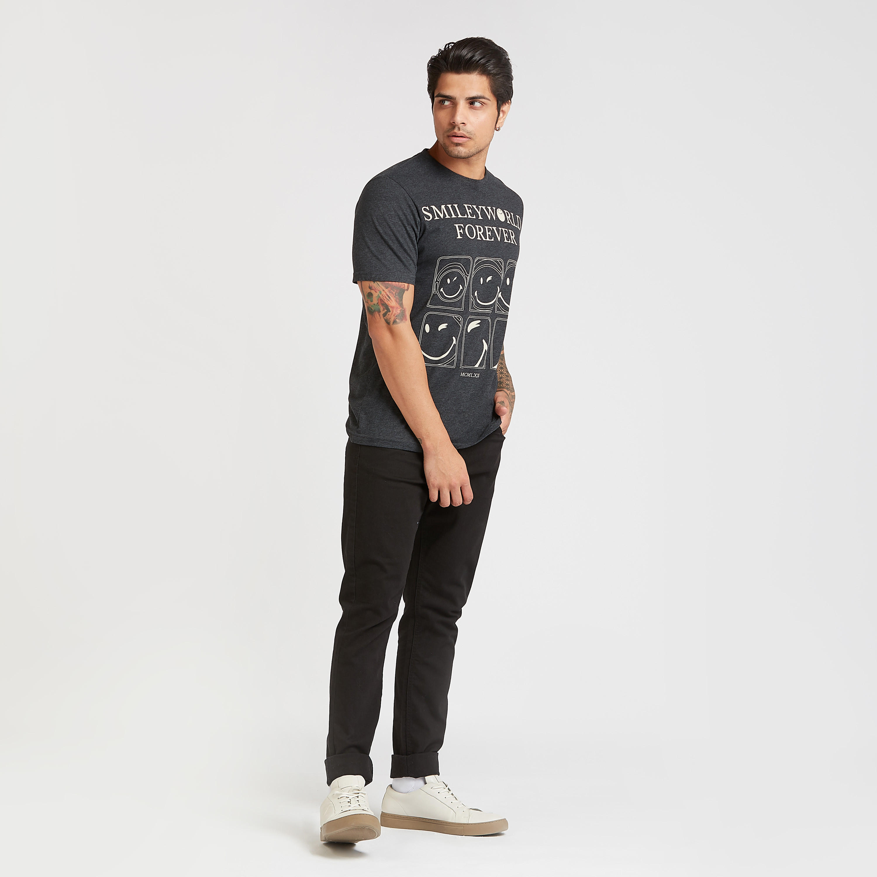 Smiley World Printed T-shirt with Crew Neck and Short Sleeves-men-clothing-tshirtsandpolos-tshirts-image-2
