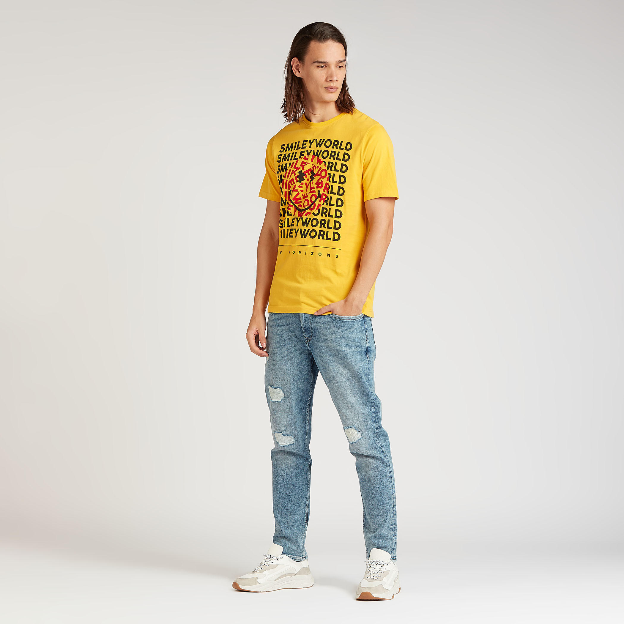 Smiley World Printed T-shirt with Crew Neck and Short Sleeves-men-clothing-tshirtsandpolos-tshirts-image-2
