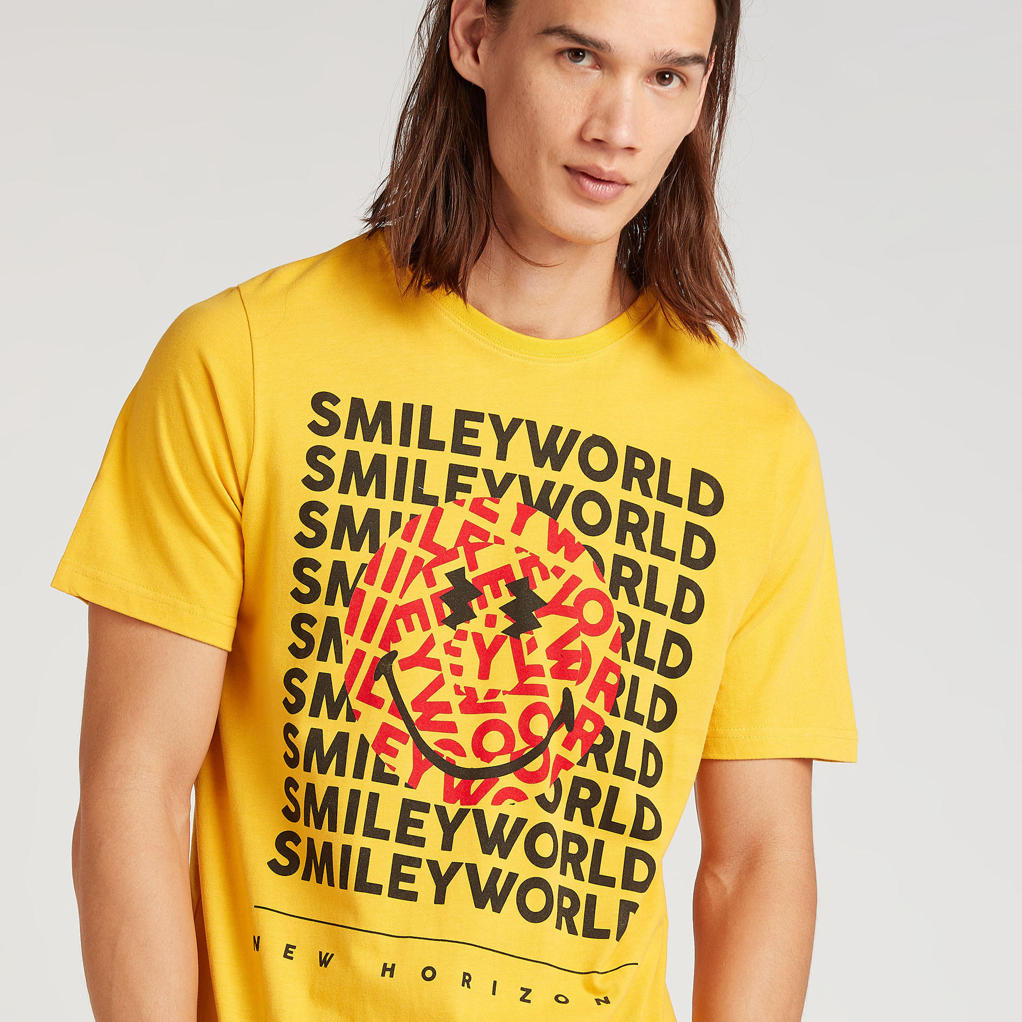Smiley World Printed T-shirt with Crew Neck and Short Sleeves-men-clothing-tshirtsandpolos-tshirts-image-3