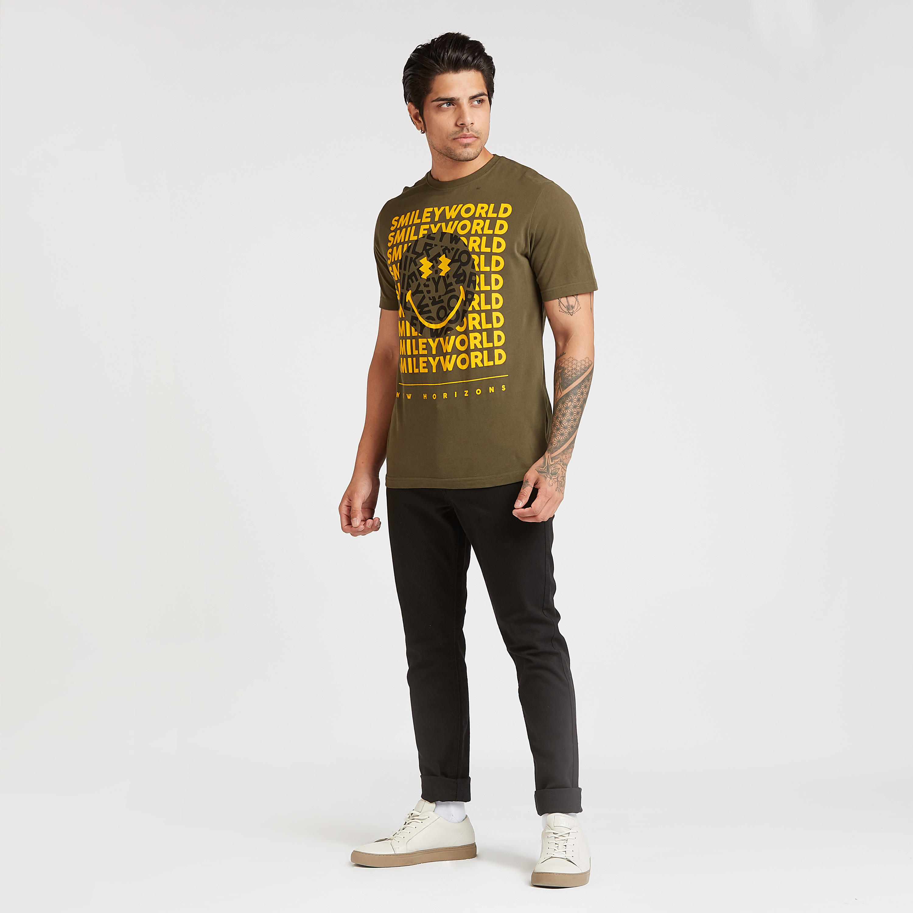 Smiley World Printed T-shirt with Crew Neck and Short Sleeves-men-clothing-tshirtsandpolos-tshirts-image-2