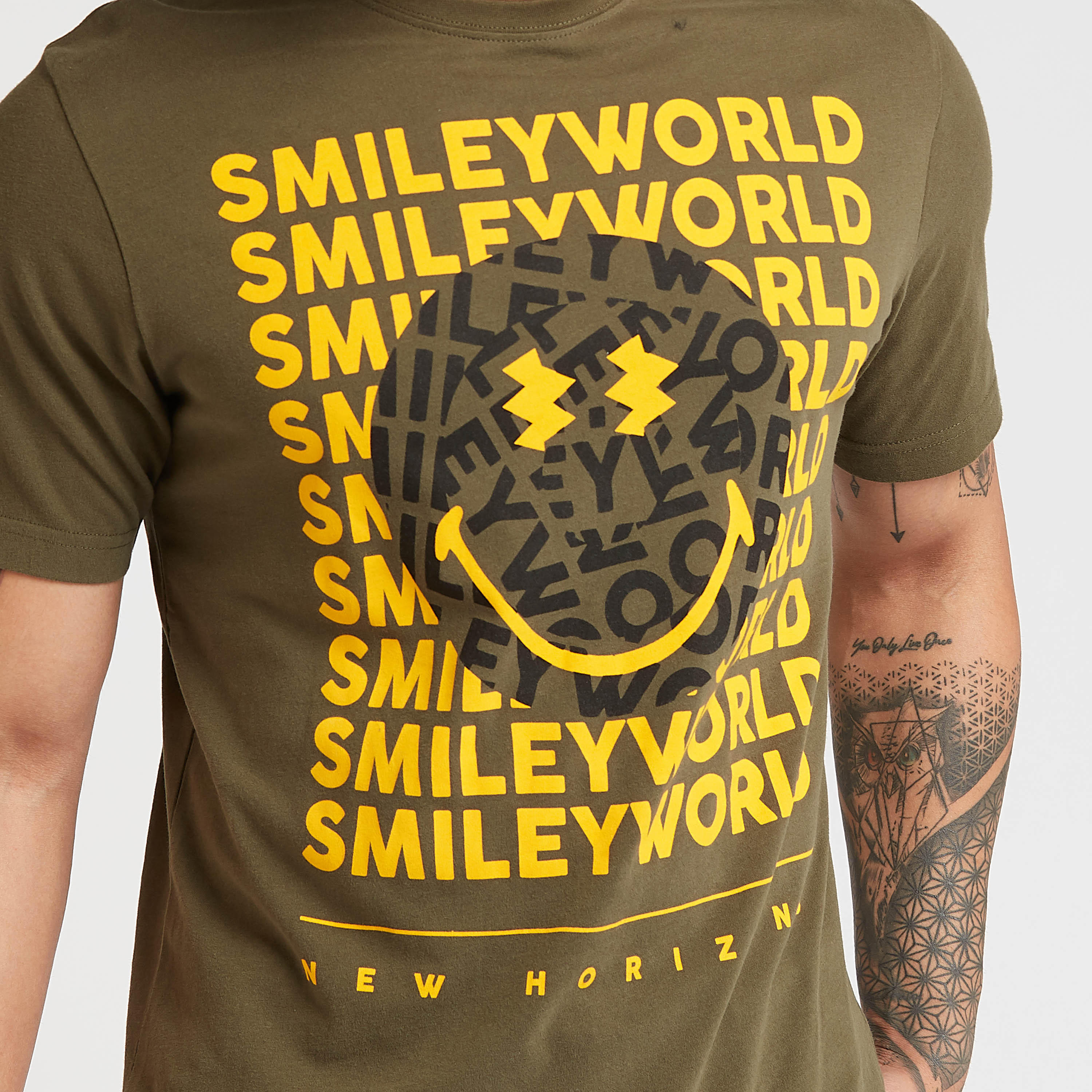 Smiley World Printed T-shirt with Crew Neck and Short Sleeves-men-clothing-tshirtsandpolos-tshirts-image-3