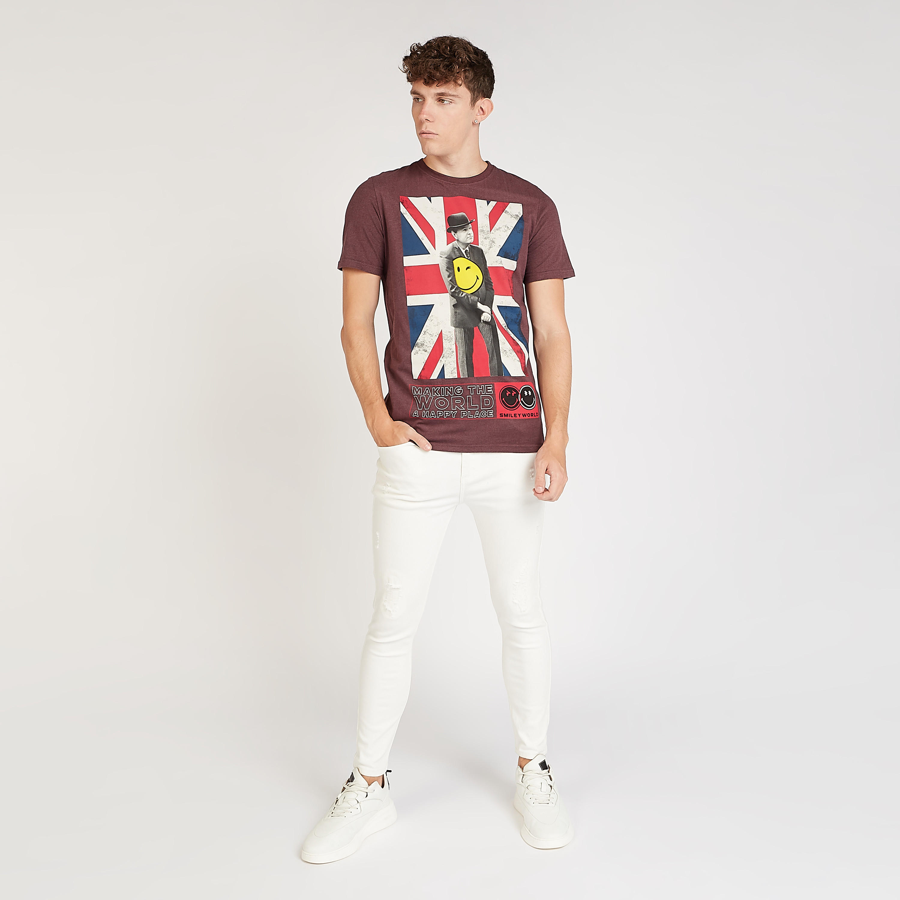 Smiley World Printed T-shirt with Crew Neck and Short Sleeves-men-clothing-tshirtsandpolos-tshirts-image-2