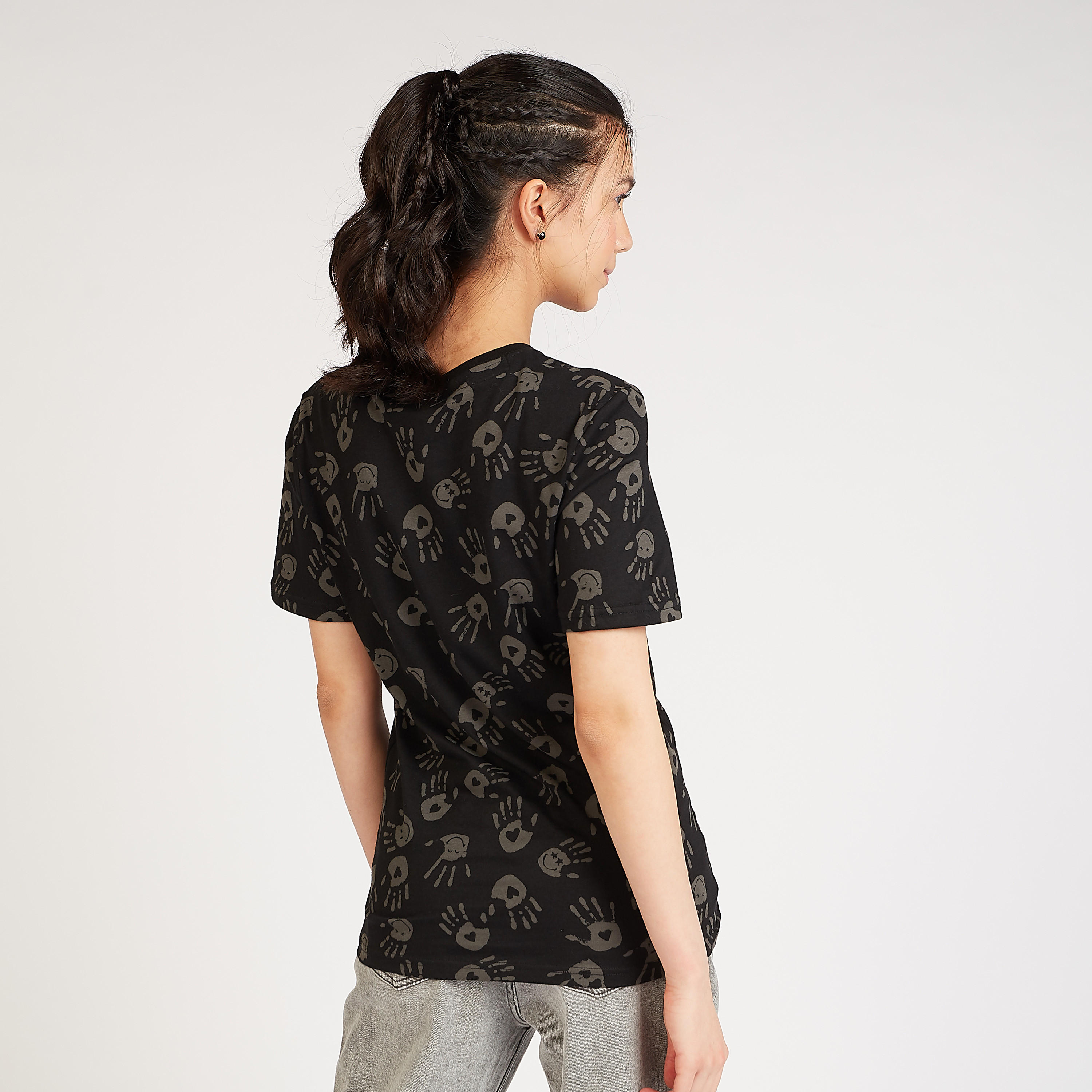 Sustainable Smiley World Graphic Print T-shirt with Crew Neck-women-clothing-tshirts-image-4