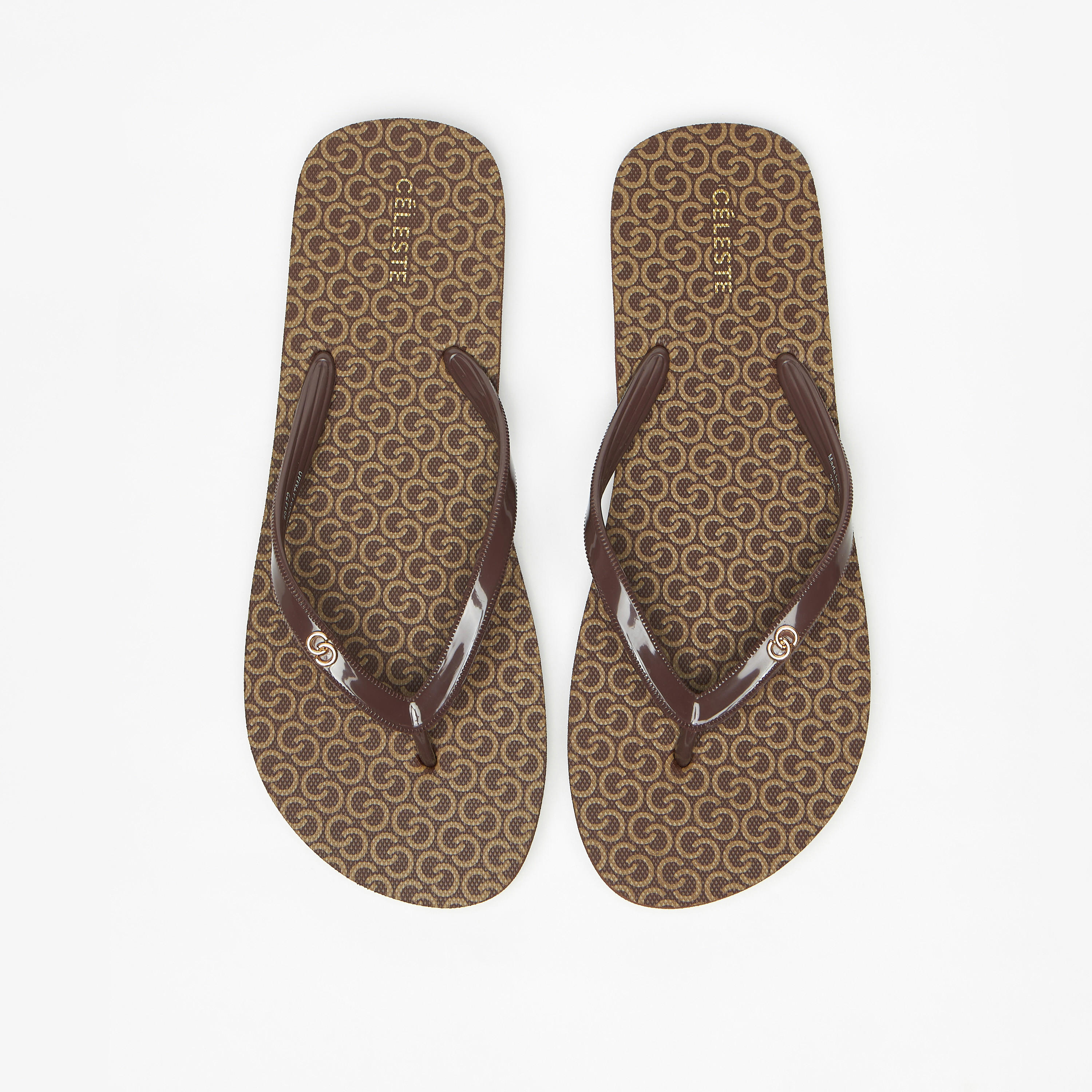 Celeste Women's All-Over Monogram Print Flip Flops-women-shoes-flipflopsandslides-image-1