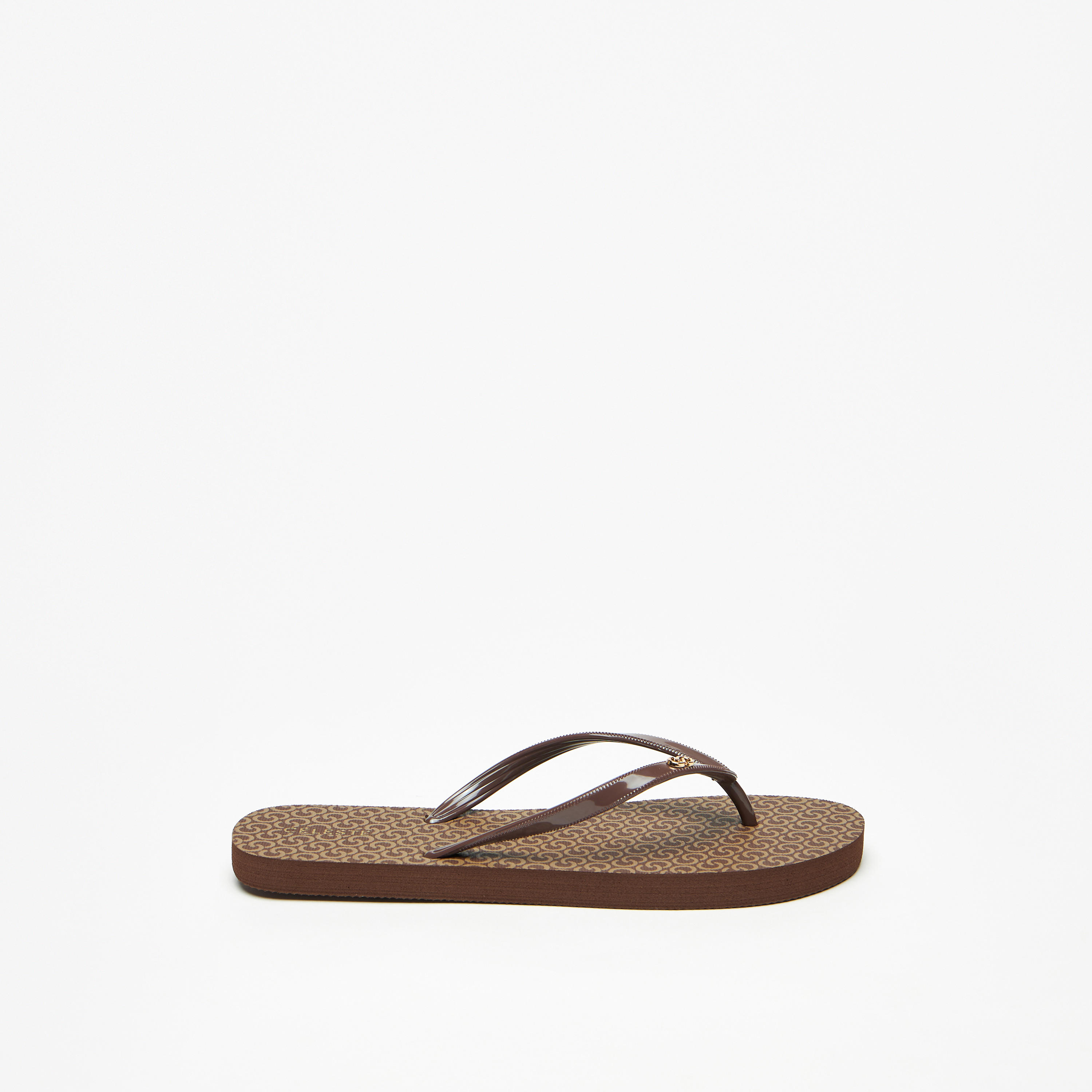 Celeste Women's All-Over Monogram Print Flip Flops-women-shoes-flipflopsandslides-image-3