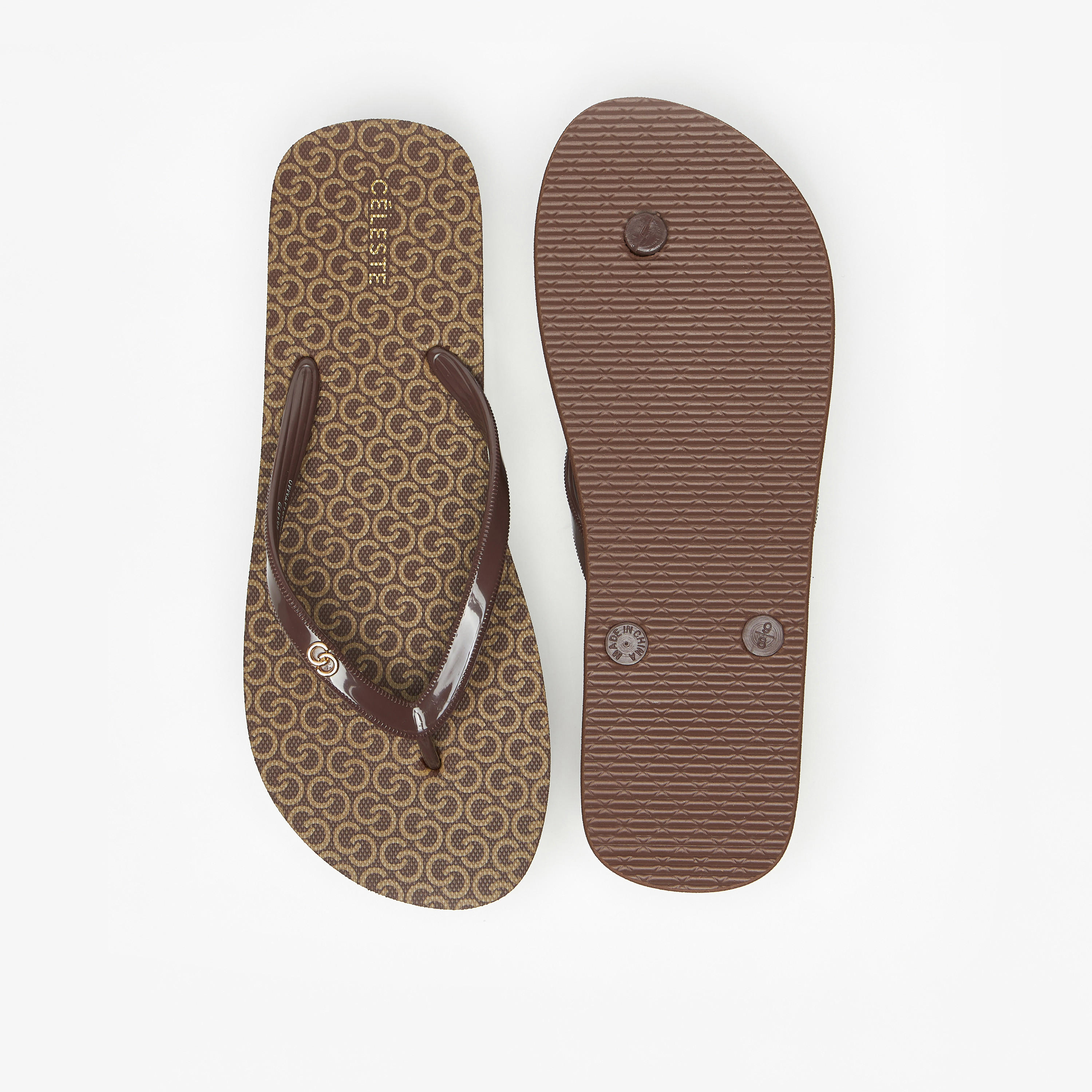Celeste Women's All-Over Monogram Print Flip Flops-women-shoes-flipflopsandslides-image-5