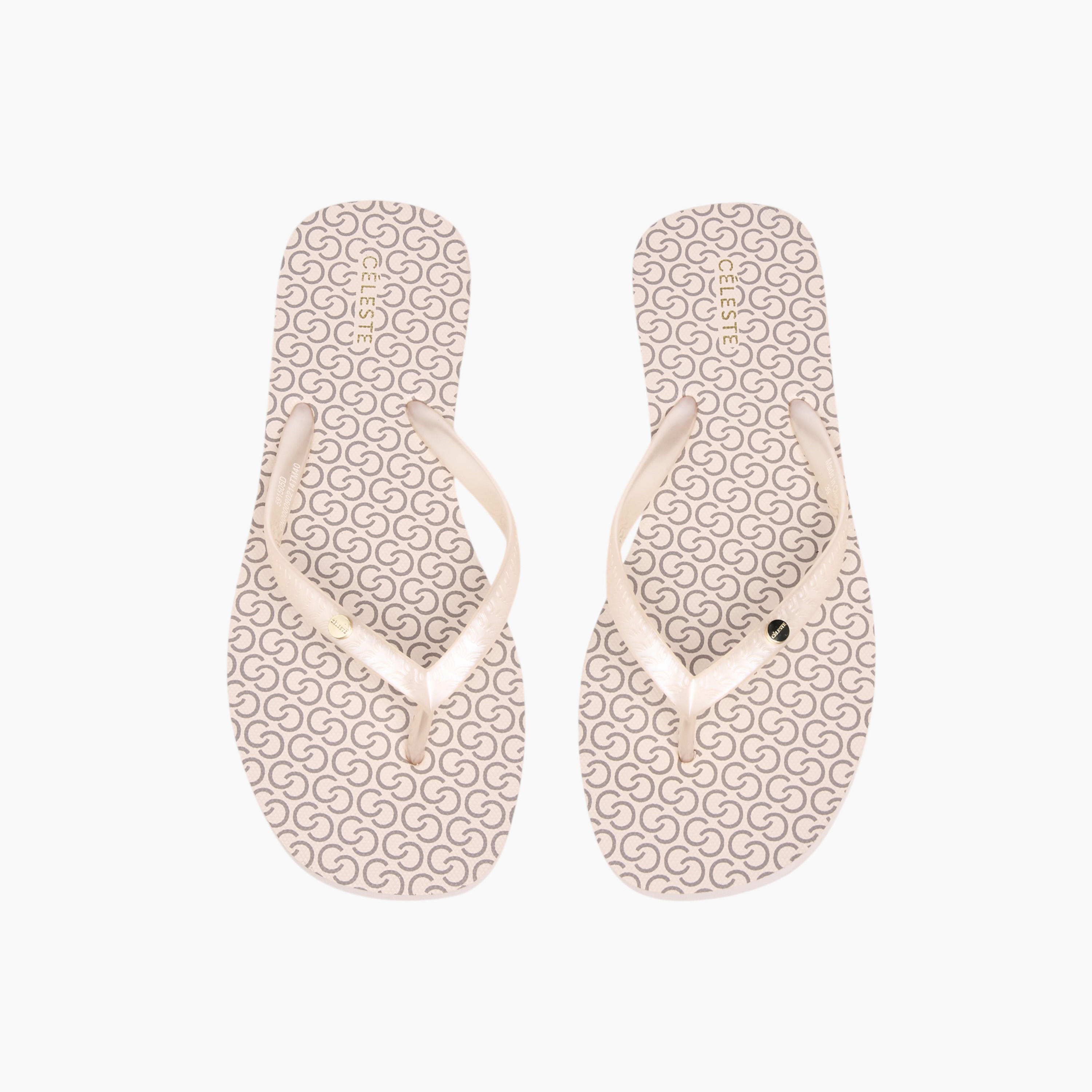 Celeste Women's Monogram Print Thong Slippers-women-shoes-flipflopsandslides-image-1