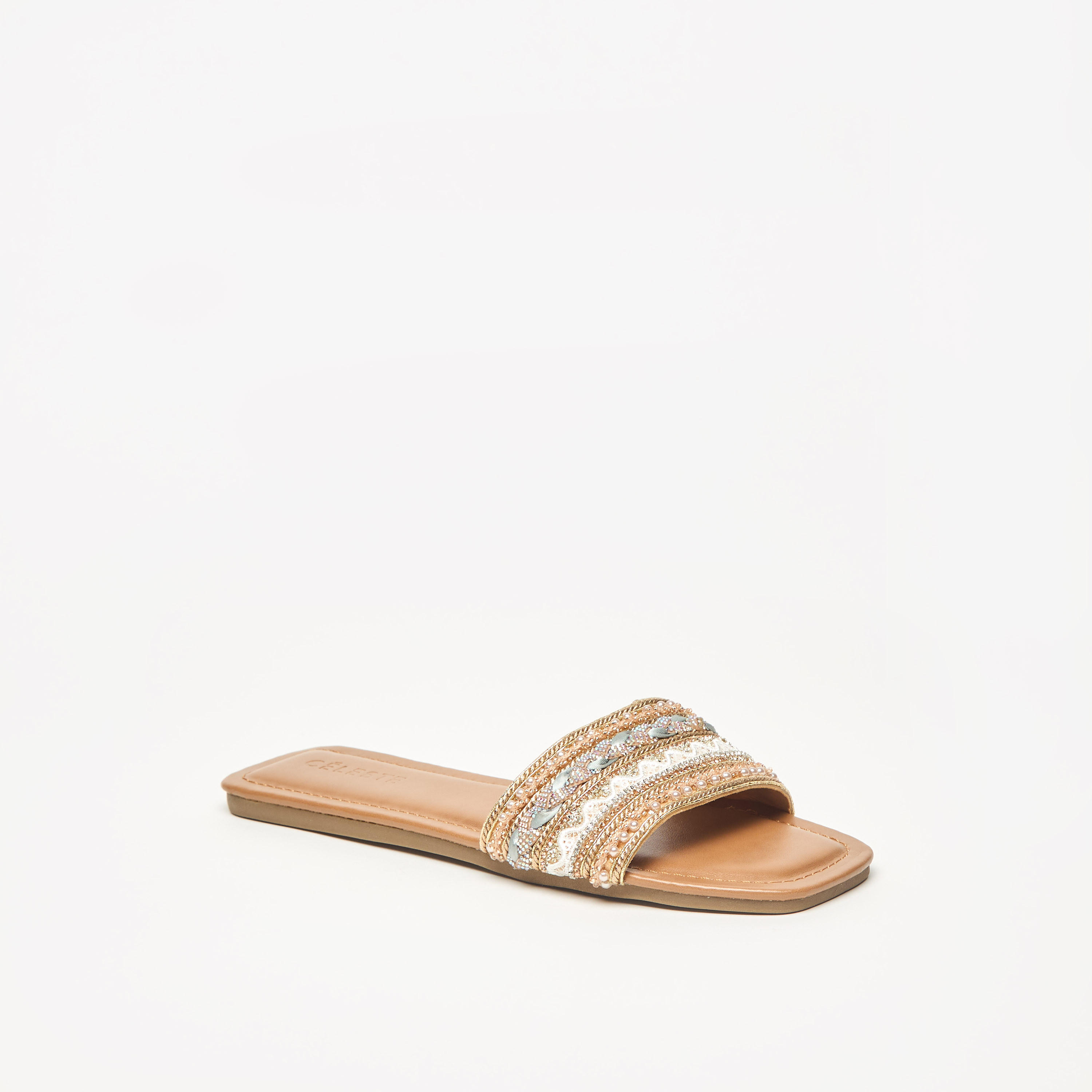 صندل مزين سهل الارتداء بمقدمة مفتوحة من سيليست-women-shoes-flats-sandals-image-1