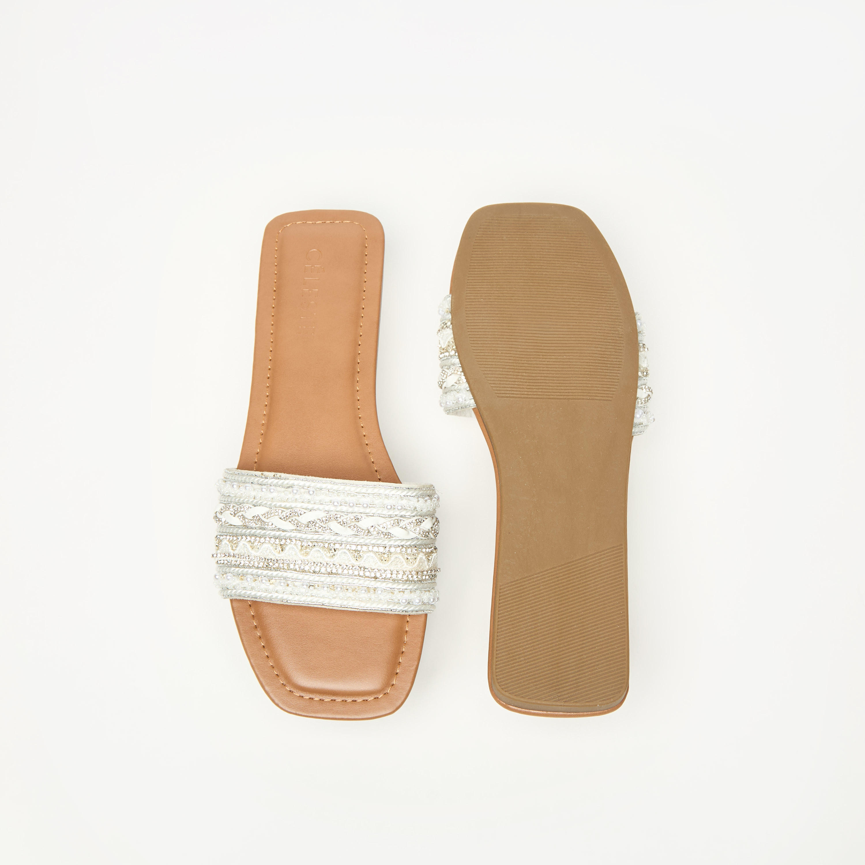 Celeste Embellished Open Toe Slip-On Sandals-women-shoes-flats-sandals-image-4
