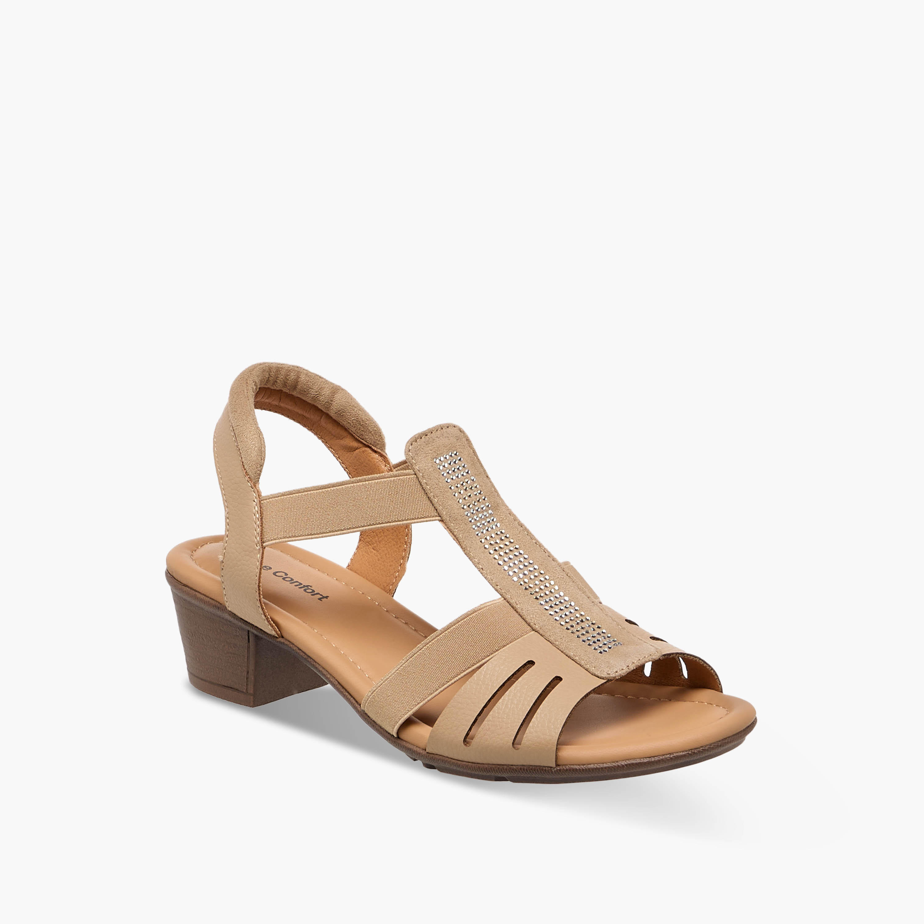 Le Confort Embellished Cutout Sandals with Block Heels-women-shoes-sandals-heeled-image-2