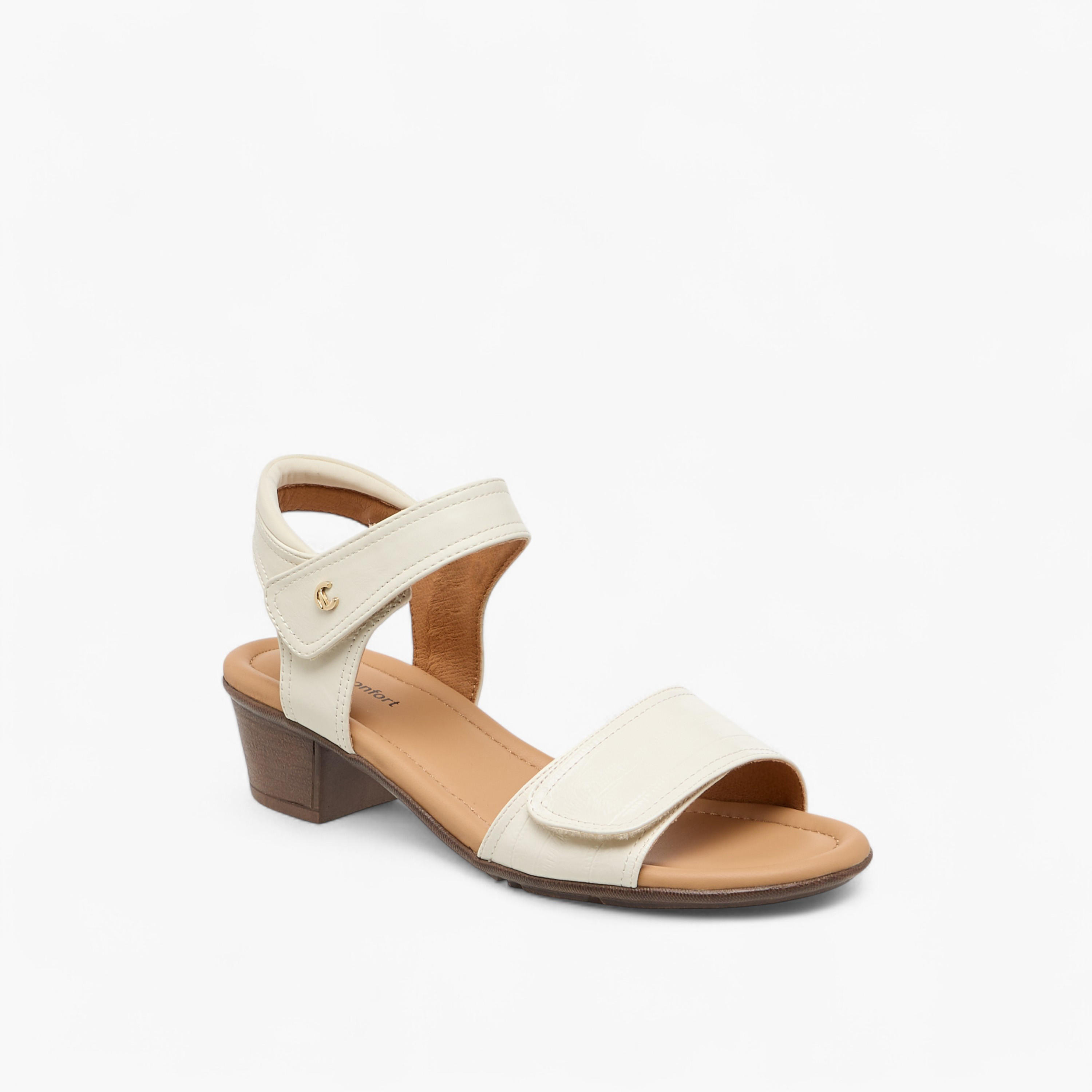 Le Confort Solid Block Heel Sandals with Hook and Loop Closure-women-shoes-sandals-heeled-image-2