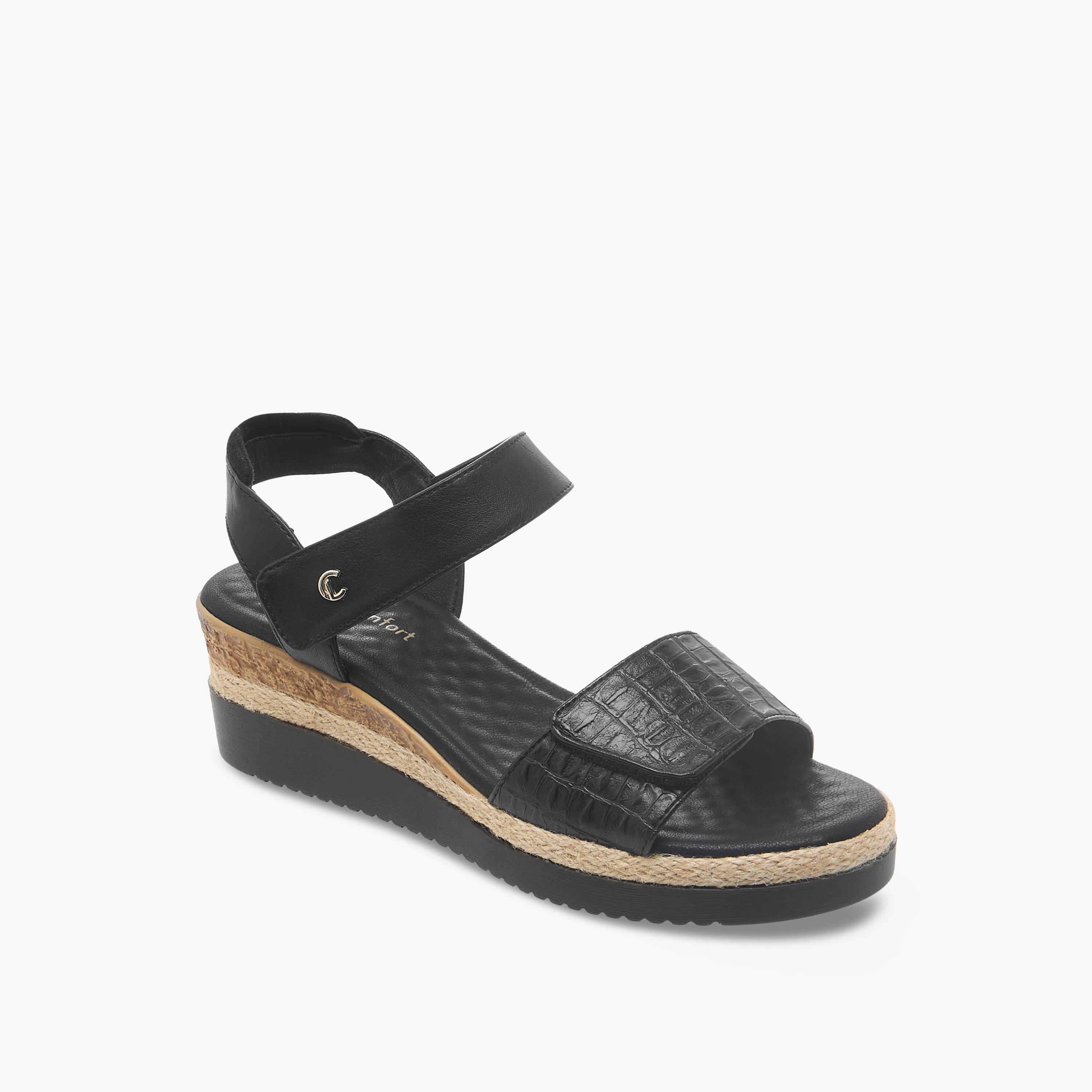 Le Confort Women Ankle Strap Wedge Heel Sandals-women-shoes-sandals-heeled-image-2